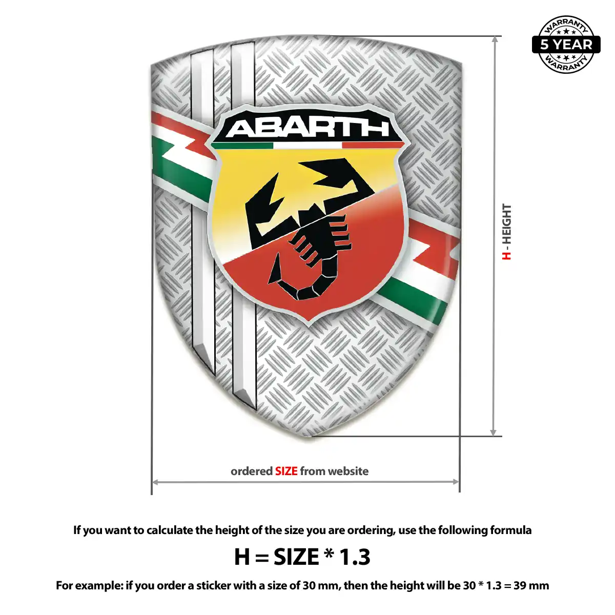 Abarth Automotive Emblem Sticker Prestige Line