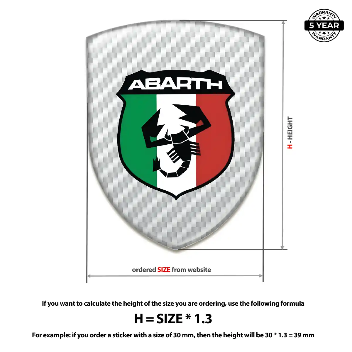 Abarth Automotive Emblem Sticker Prime Quality