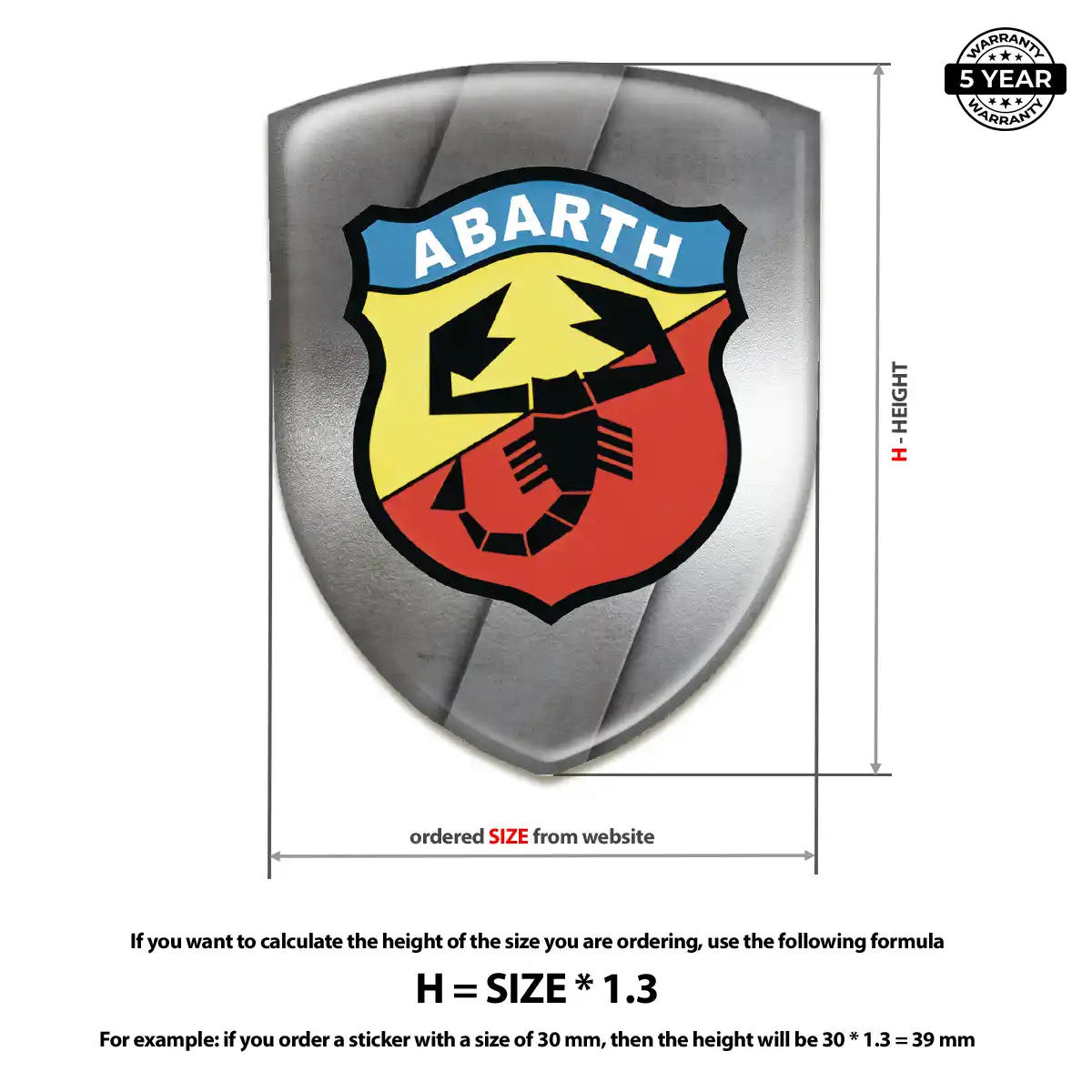 Abarth Automotive Emblem Sticker Resin Elite