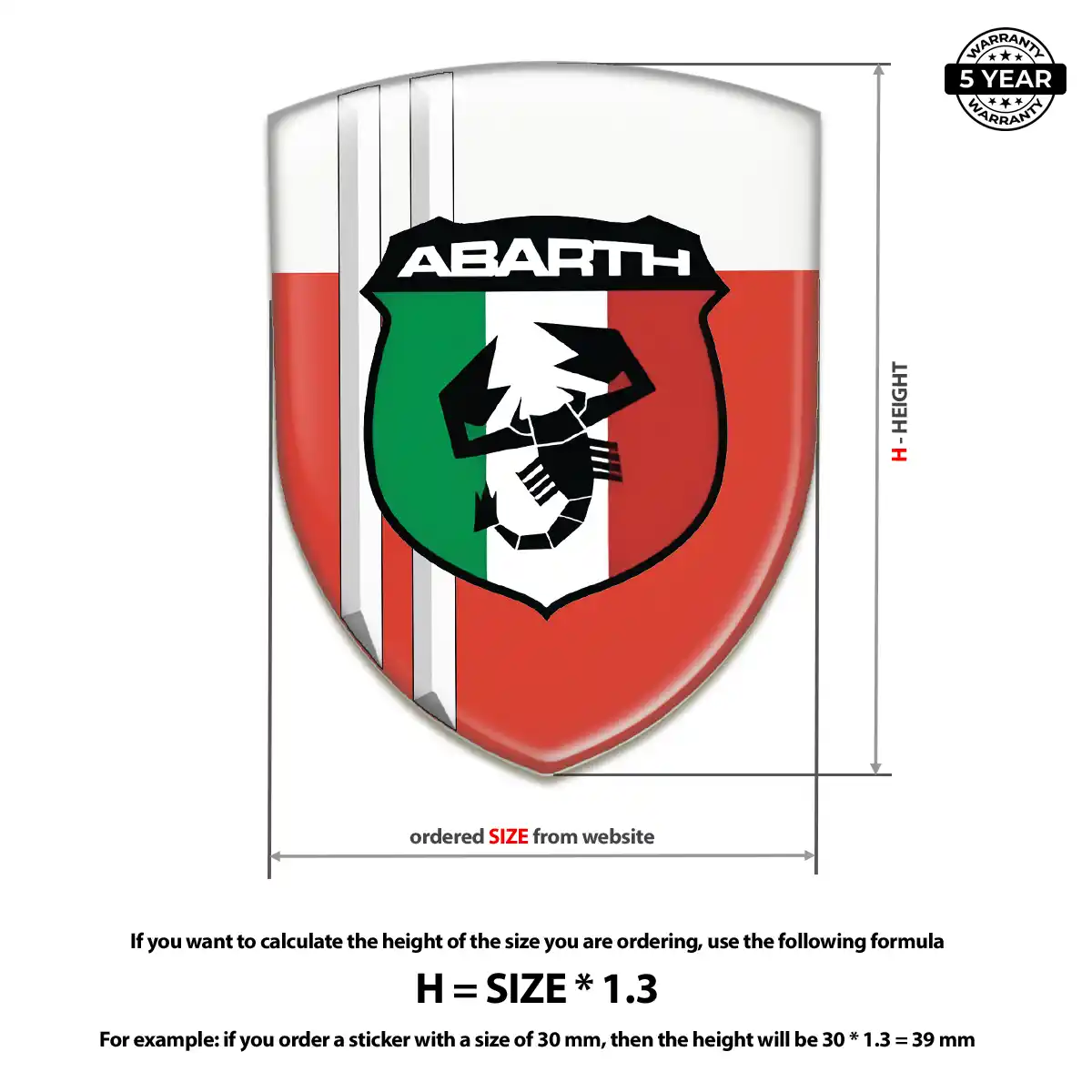 Abarth Automotive Emblem Sticker Resin Luxe