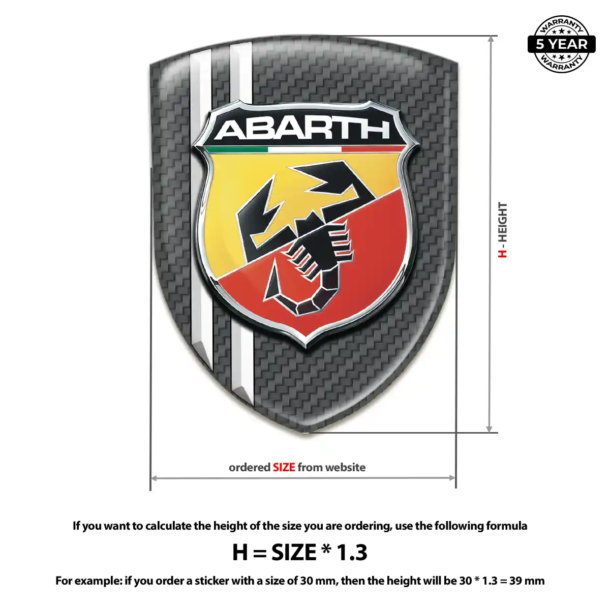 Abarth Automotive Logo Sticker Auto Tuning