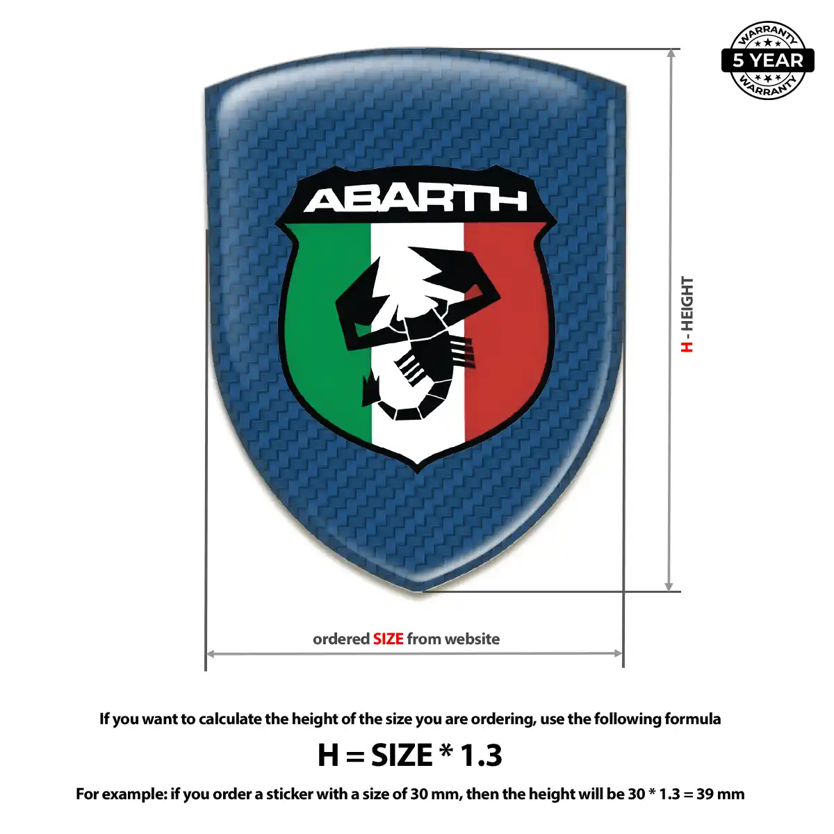 Abarth Automotive Logo Sticker Cabin Style
