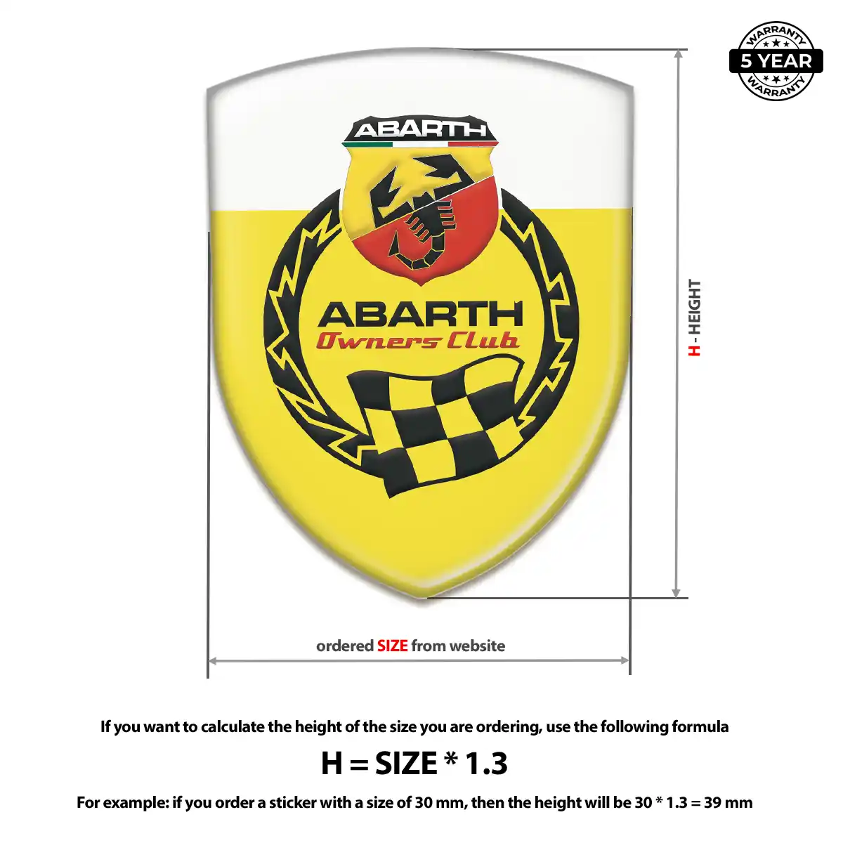Abarth Automotive Logo Sticker Elite Finish