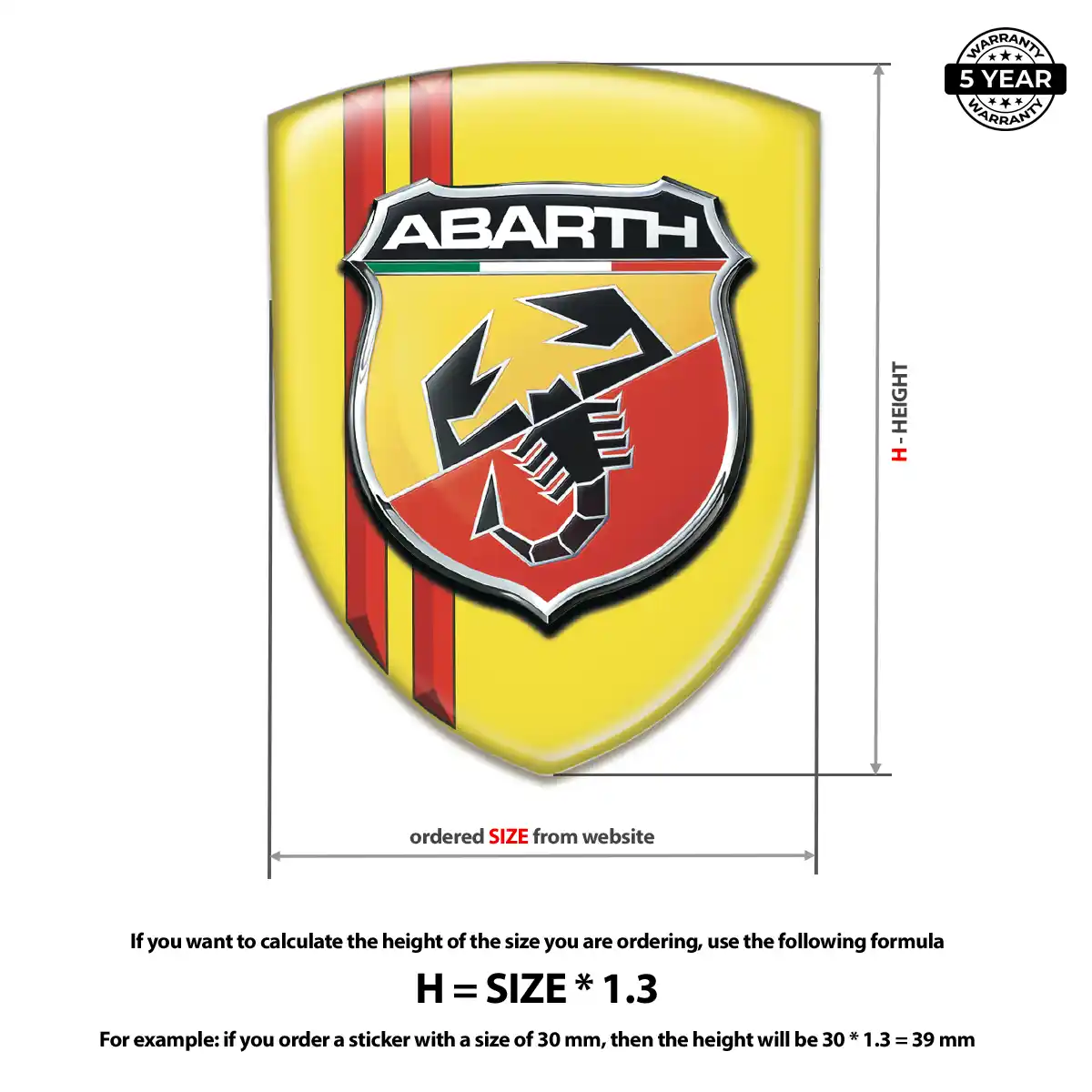 Abarth Automotive Logo Sticker Exterior Luxe