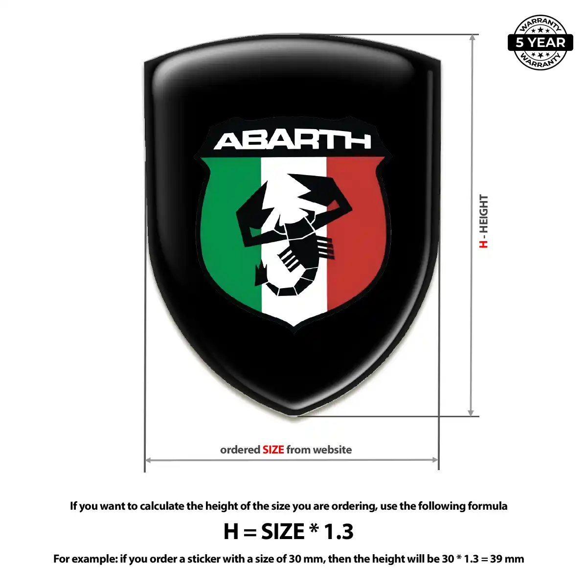 Abarth Automotive Logo Sticker Interior Elegance