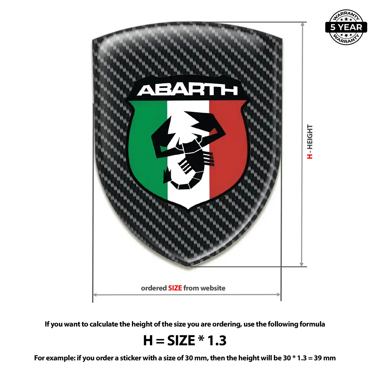 Abarth Automotive Logo Sticker Interior Luxe