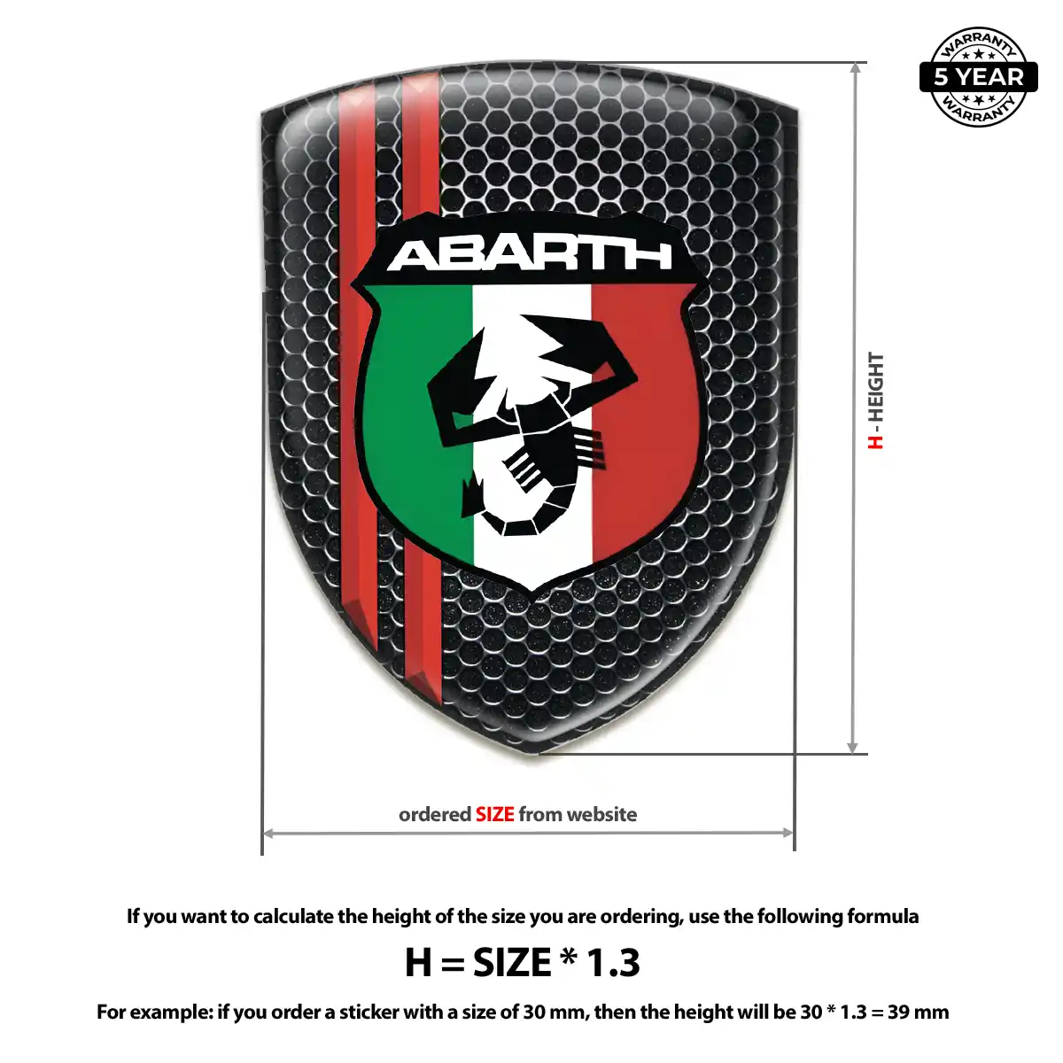 Abarth Automotive Logo Sticker Opulent Line
