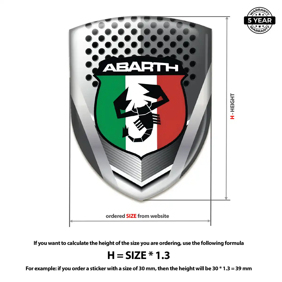 Abarth Automotive Logo Sticker Outer Style