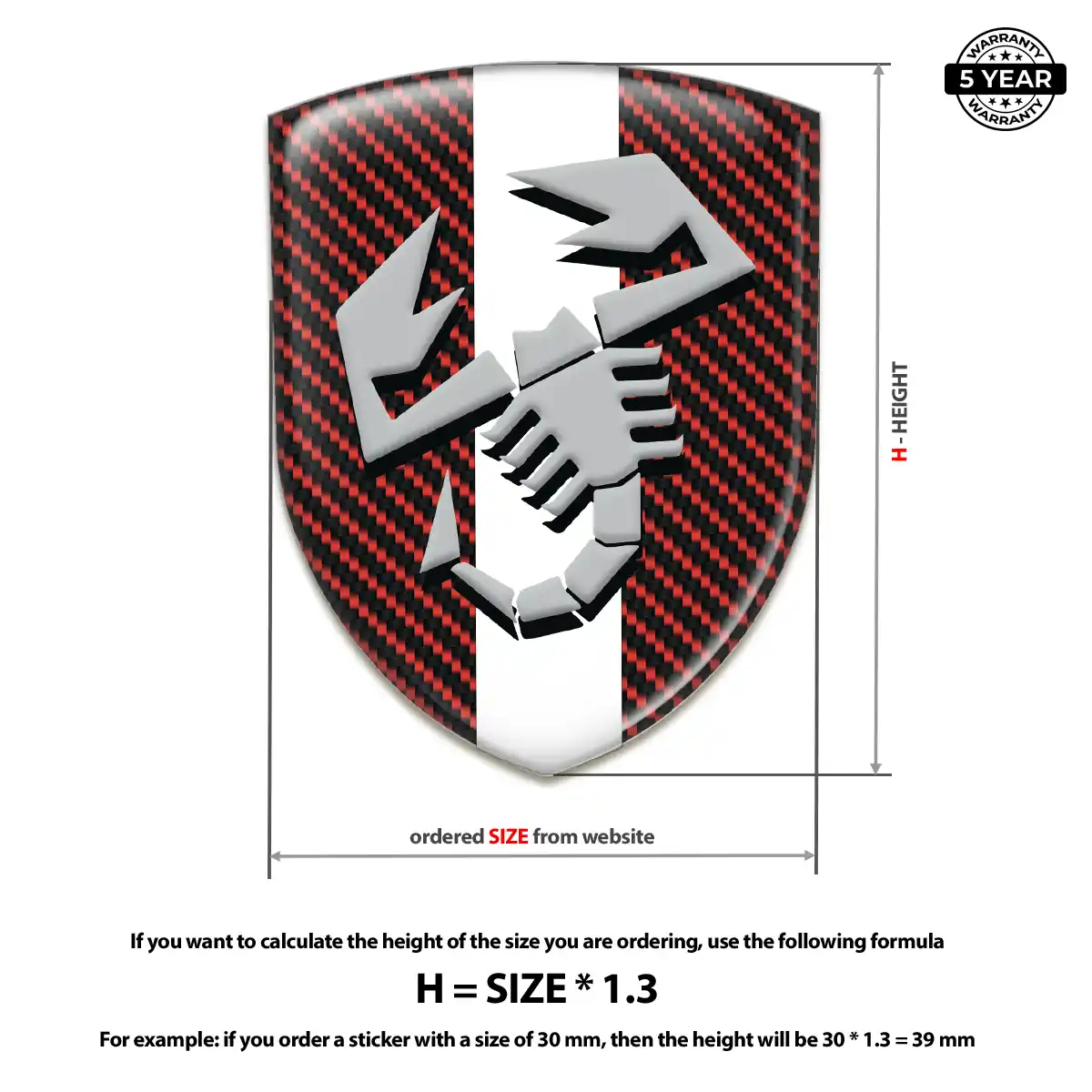Abarth Automotive Logo Sticker Performance Style