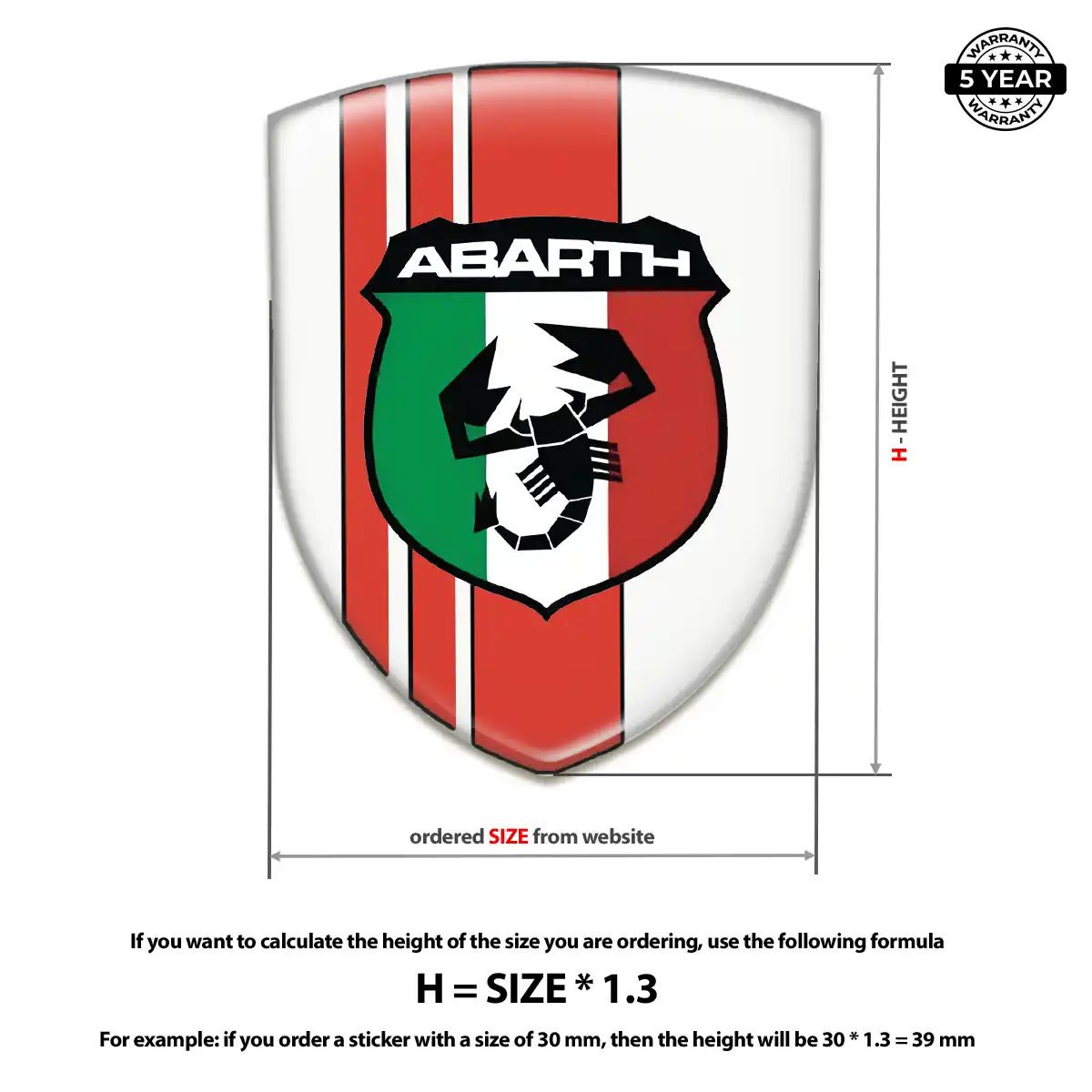 Abarth Automotive Logo Sticker Premium Dome