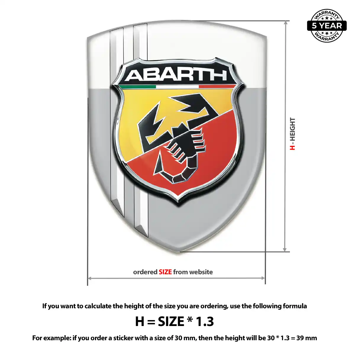 Abarth Automotive Logo Sticker Prestige Line