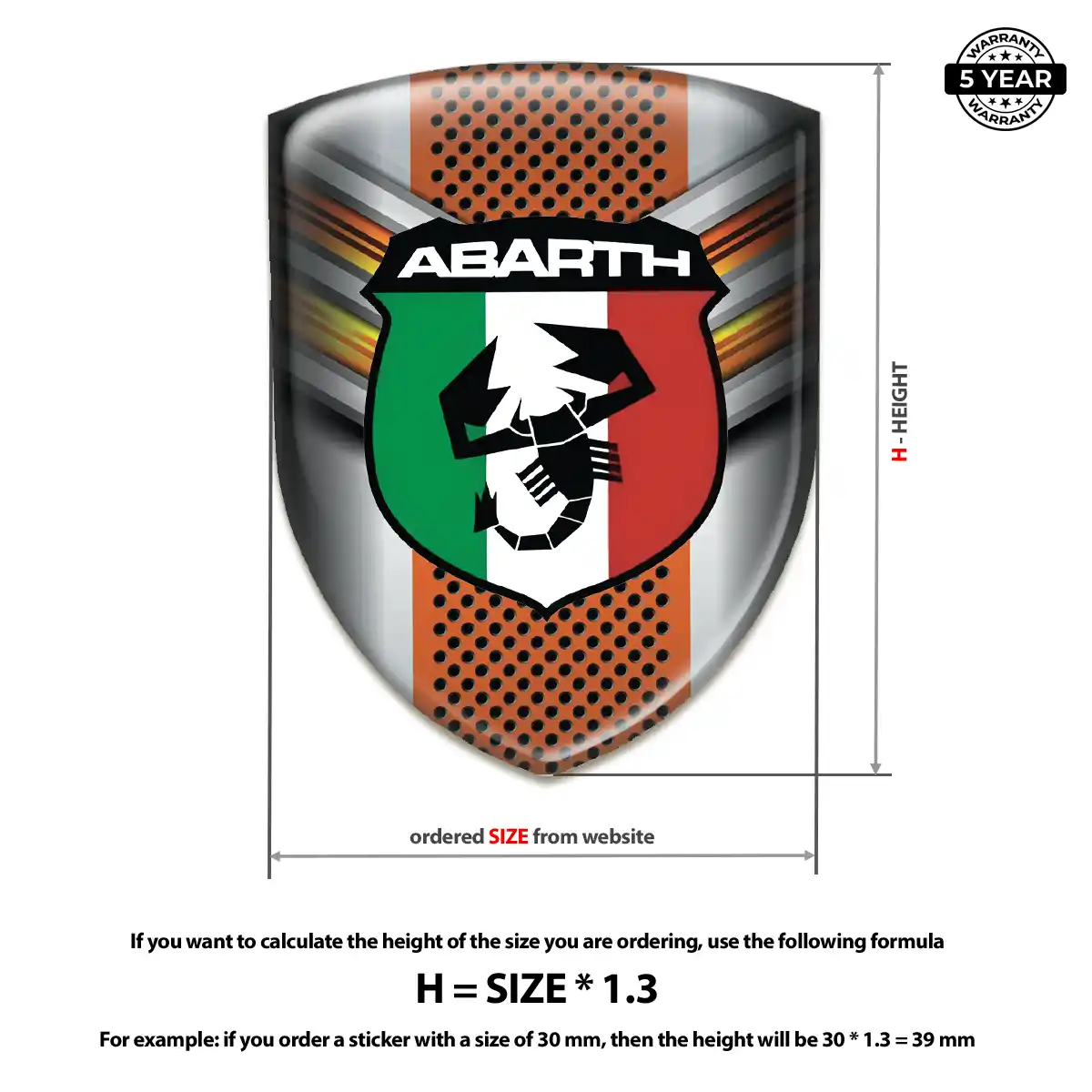 Abarth Automotive Resin Decal Auto Tuning