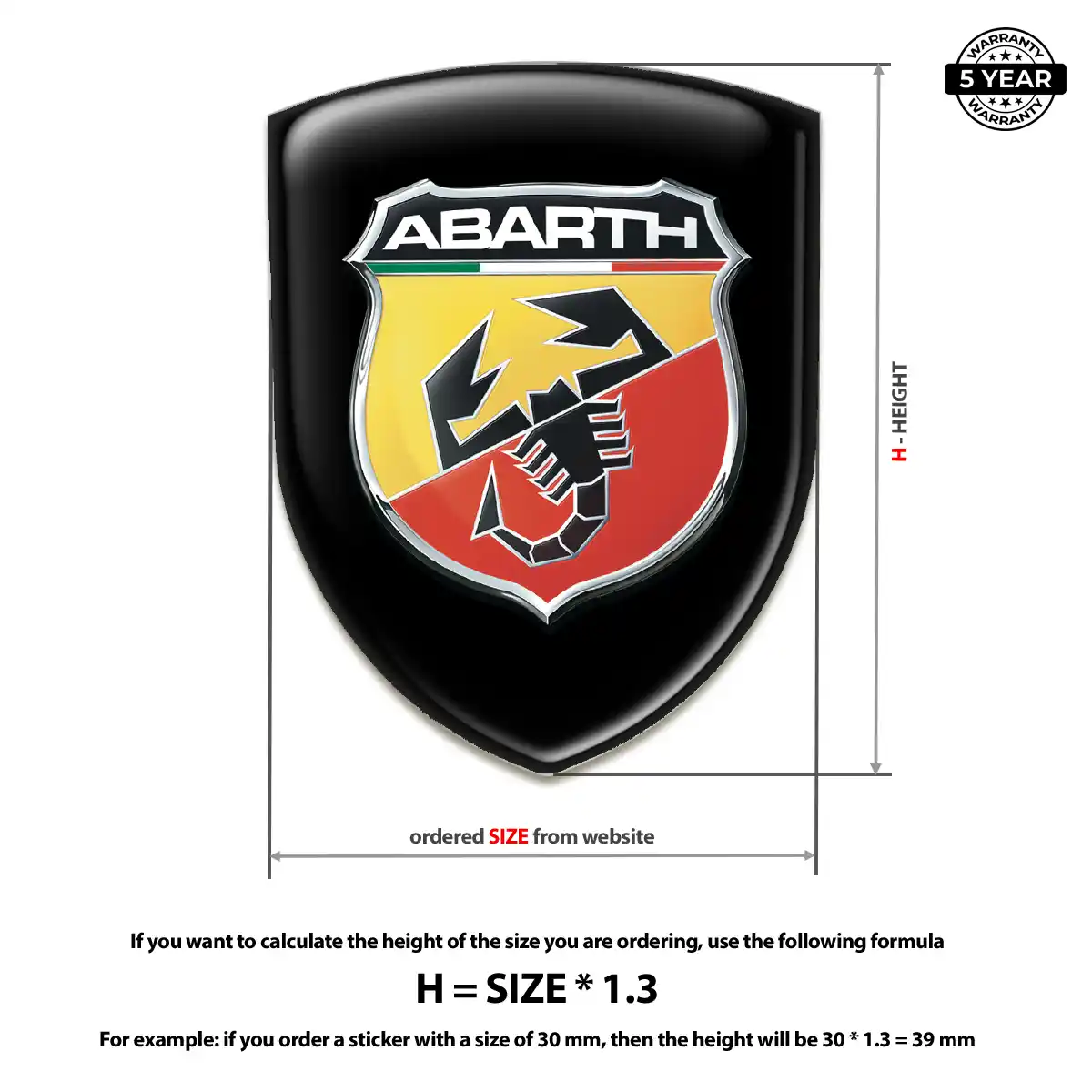 Abarth Automotive Resin Decal Cabin Style