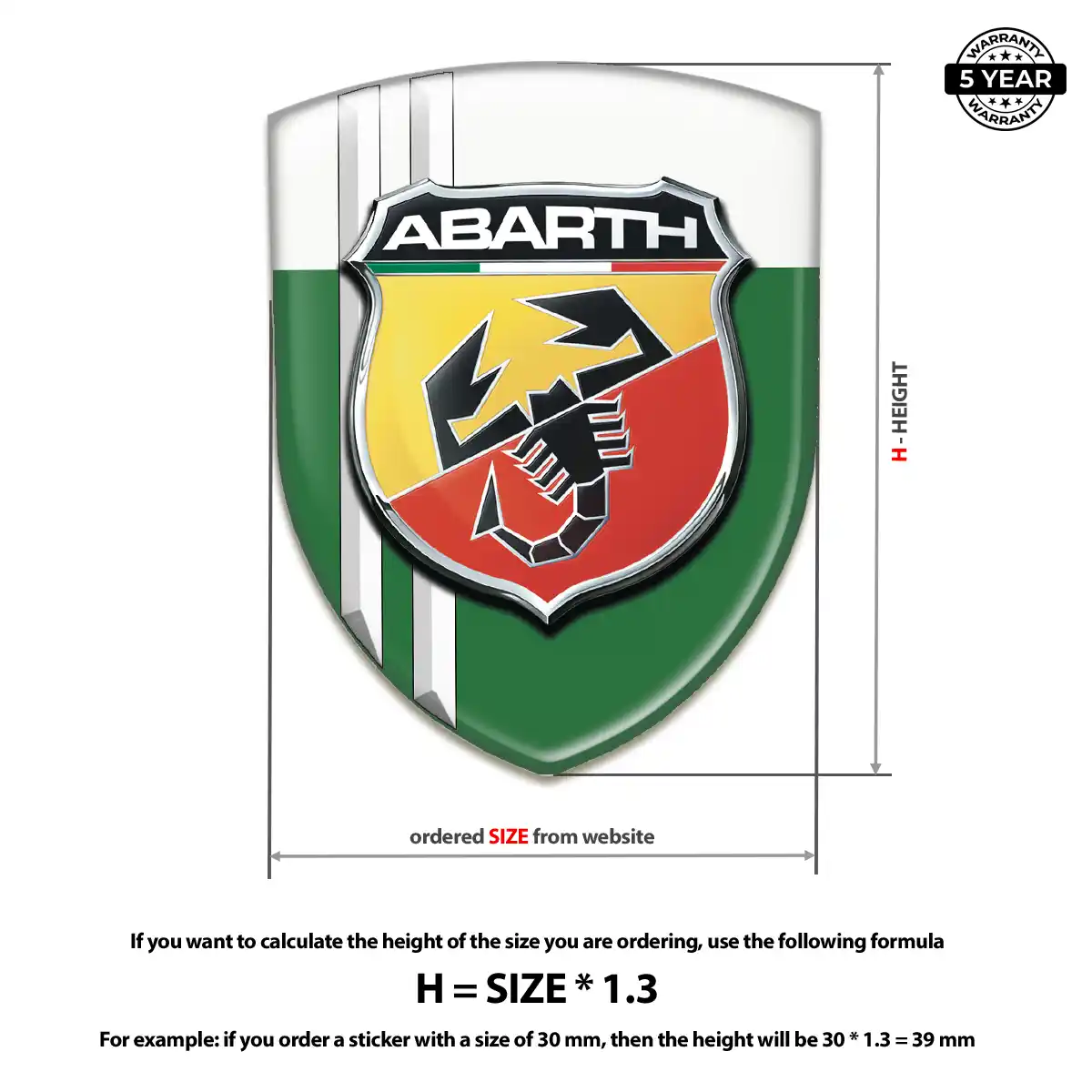 Abarth Automotive Resin Decal Elite Finish