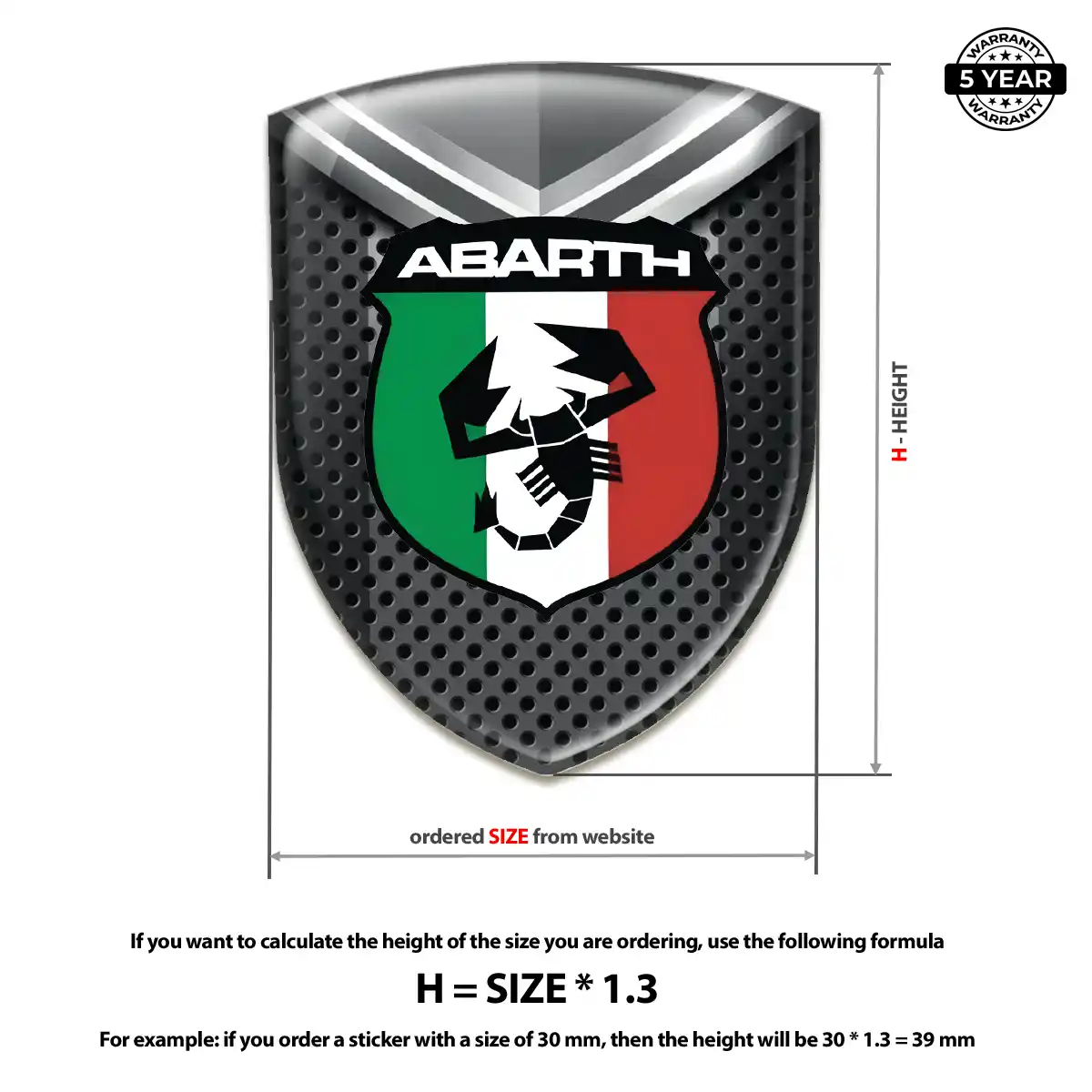 Abarth Automotive Resin Decal Interior Elegance