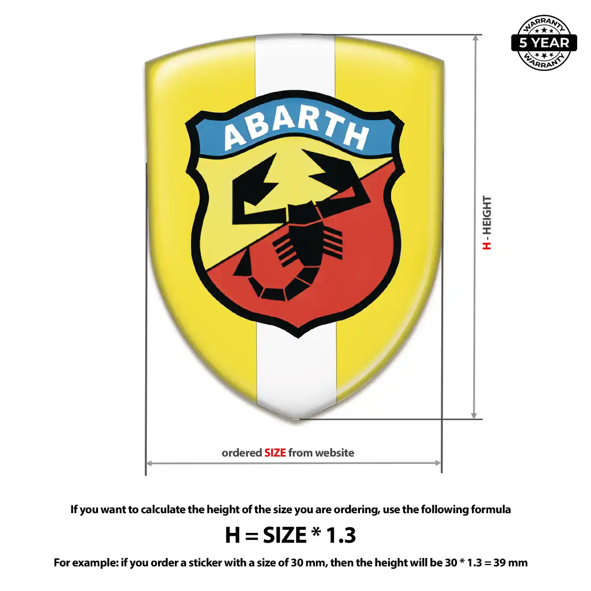 Abarth Automotive Resin Decal Interior Luxe