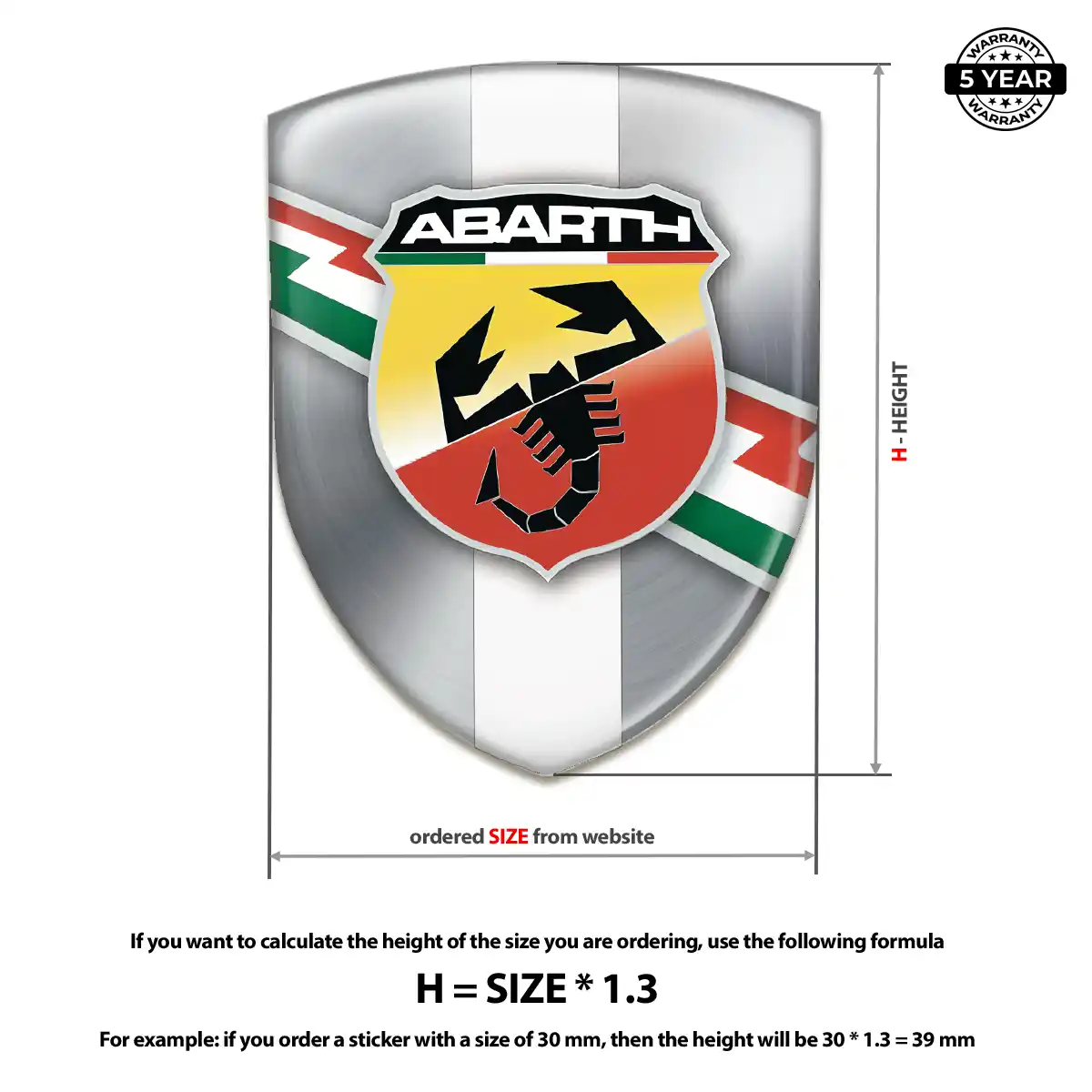 Abarth Automotive Resin Decal Opulent Line
