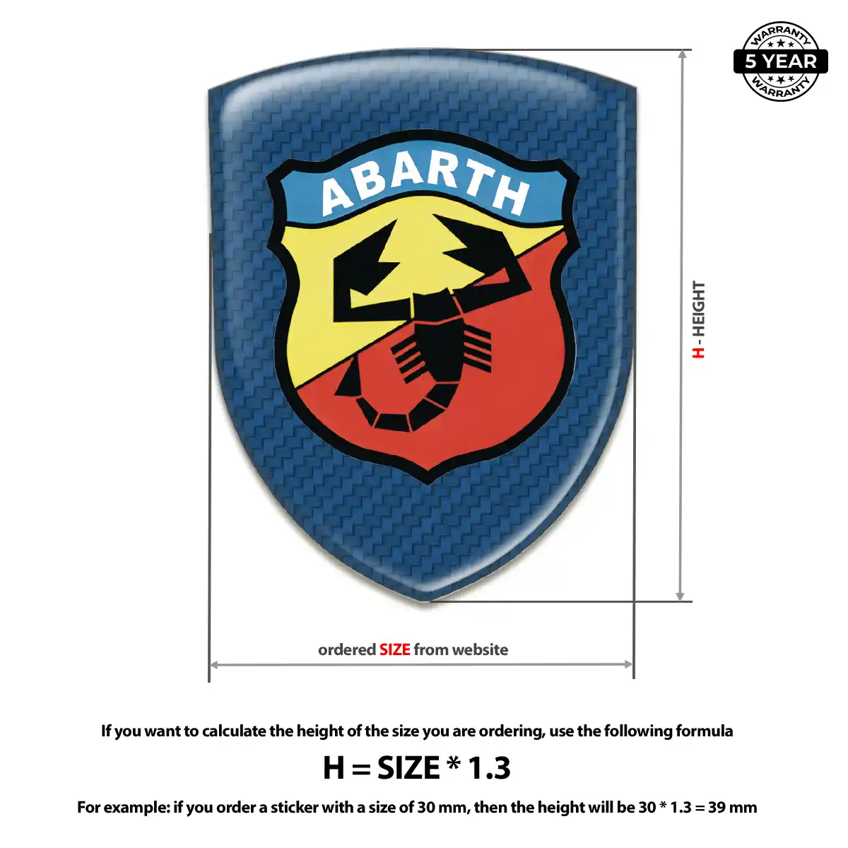 Abarth Automotive Resin Decal Outer Style