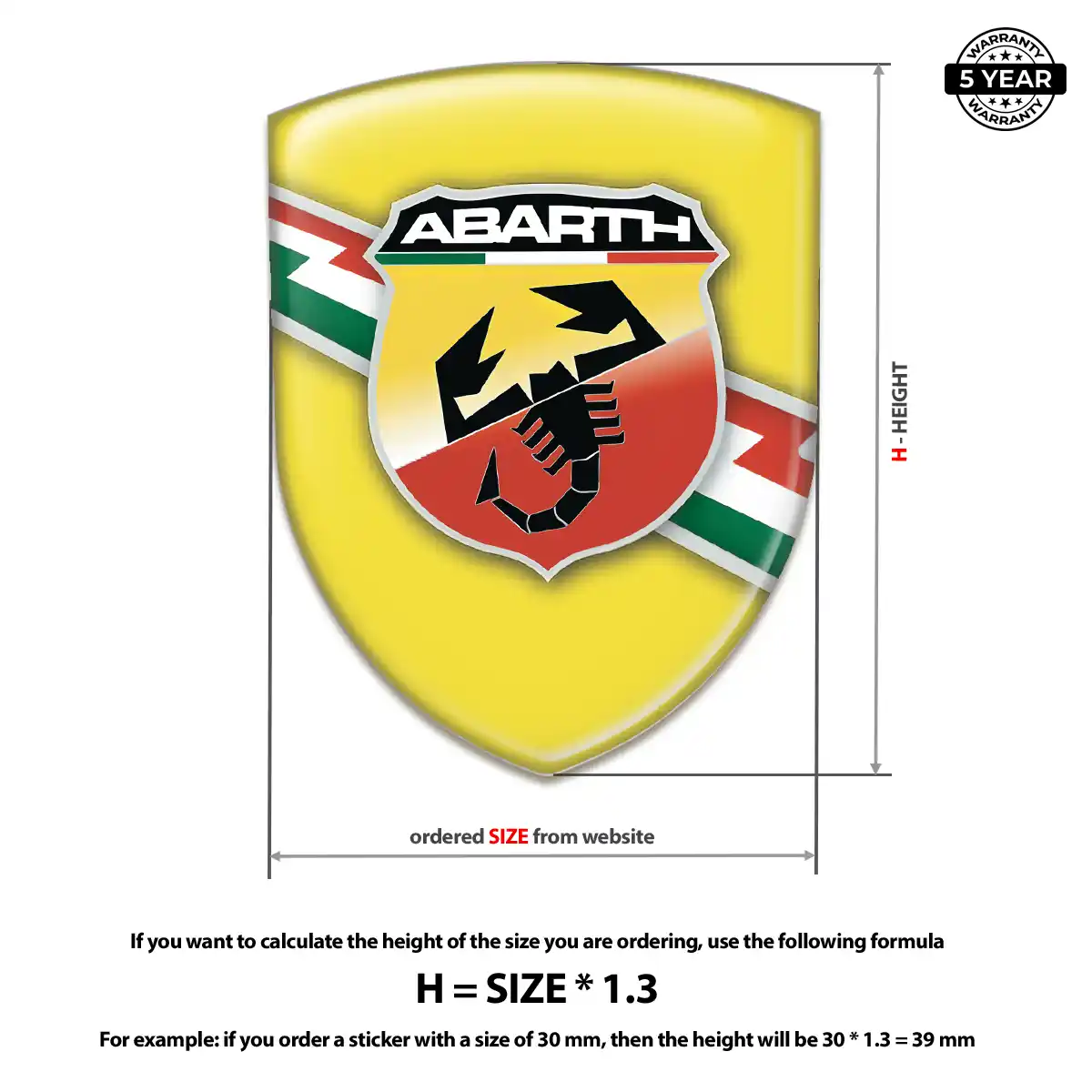 Abarth Automotive Resin Decal Performance Style