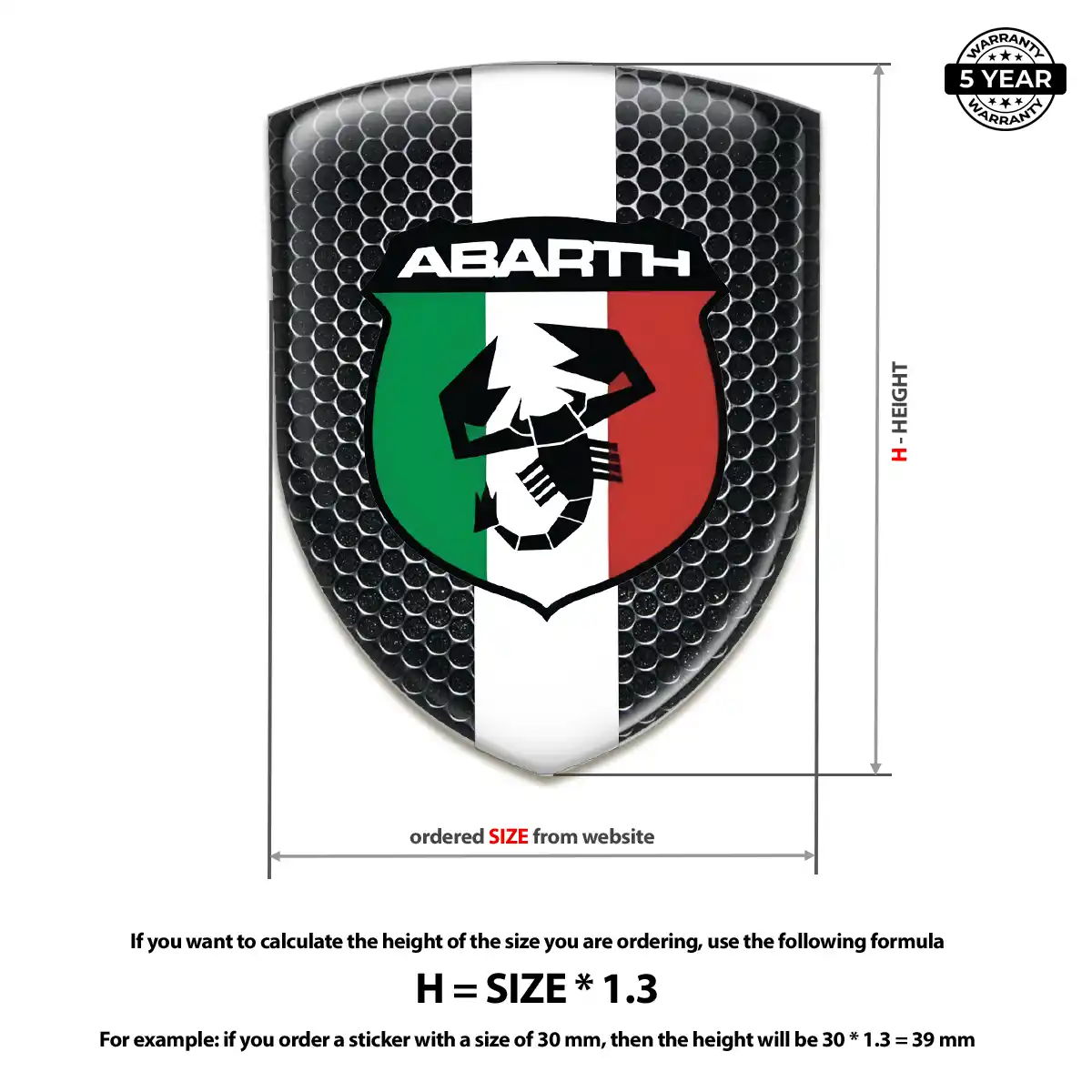 Abarth Automotive Resin Decal Premium Dome