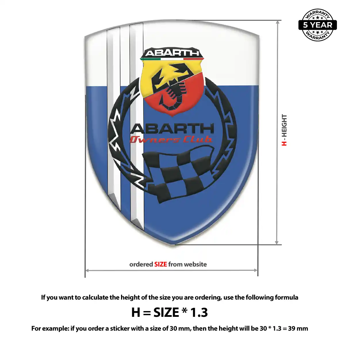 Abarth Automotive Resin Decal Prestige Line