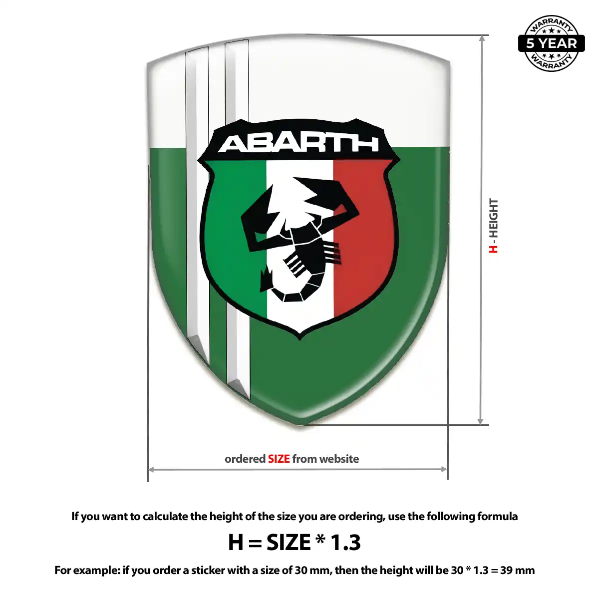 Abarth Automotive Resin Decal Refined Design
