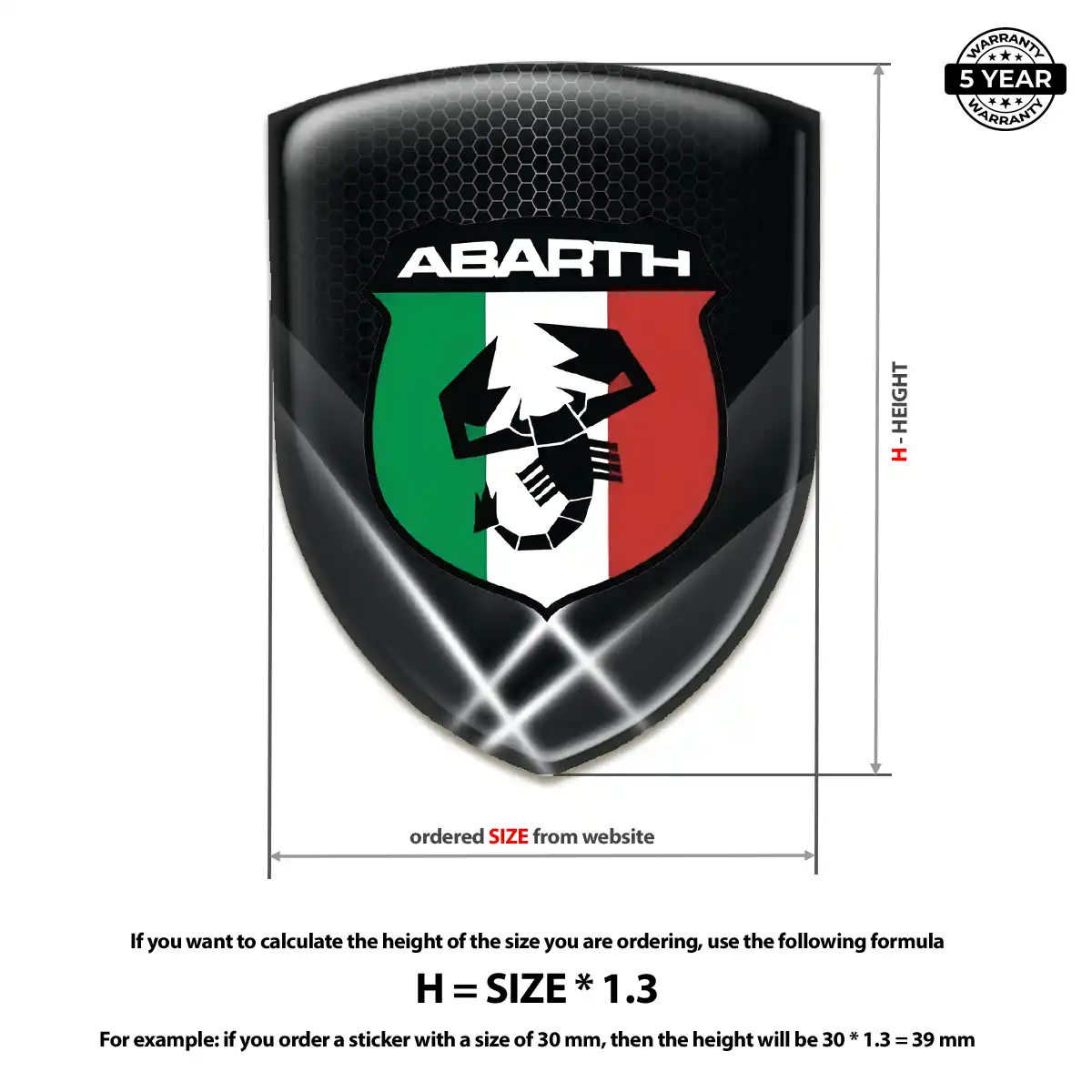 Abarth Automotive Resin Decal Resin Luxe