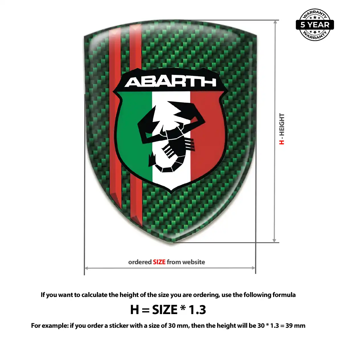 Abarth Automotive Resin Decal Signature Grade