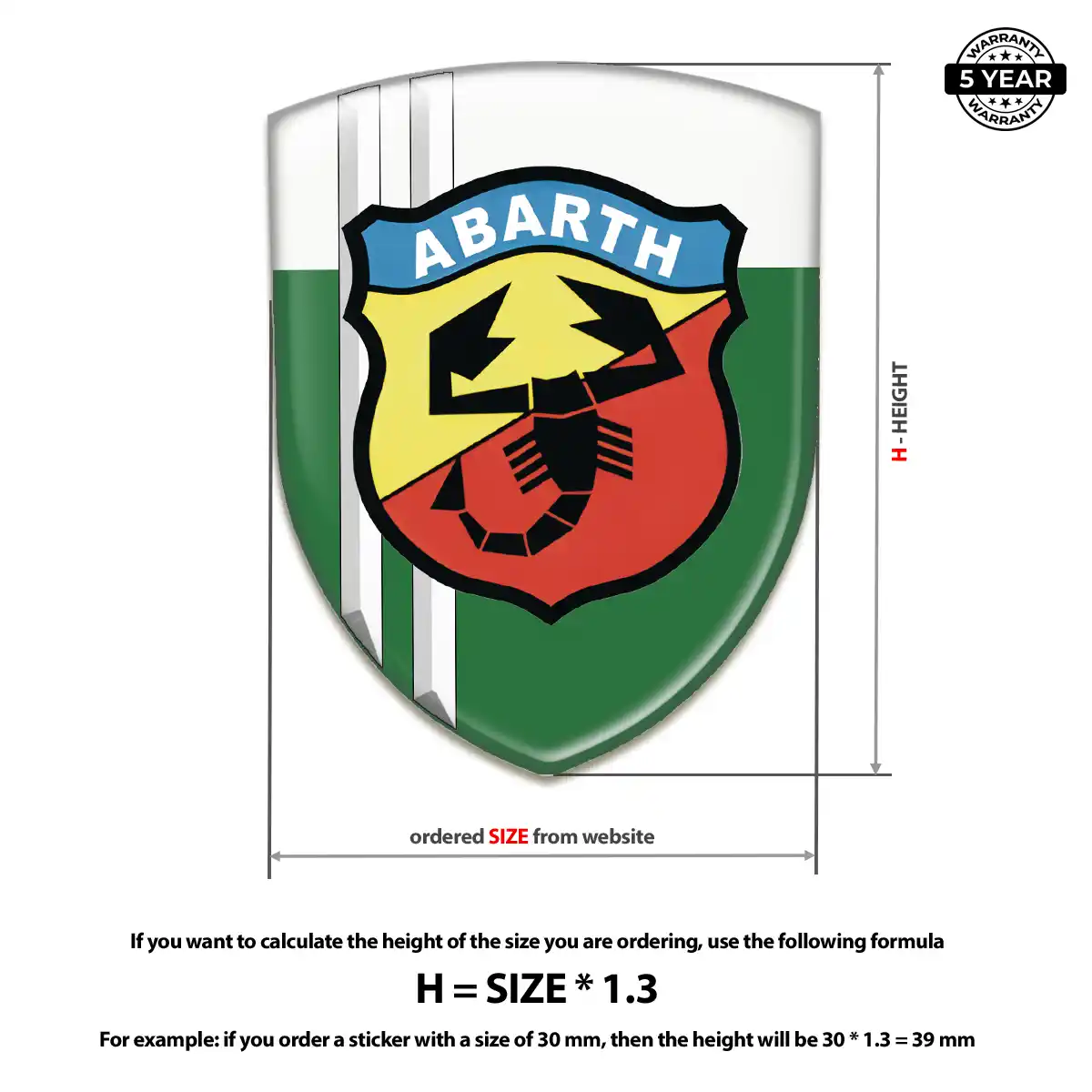 Abarth Automotive Resin Decal Sleek Style