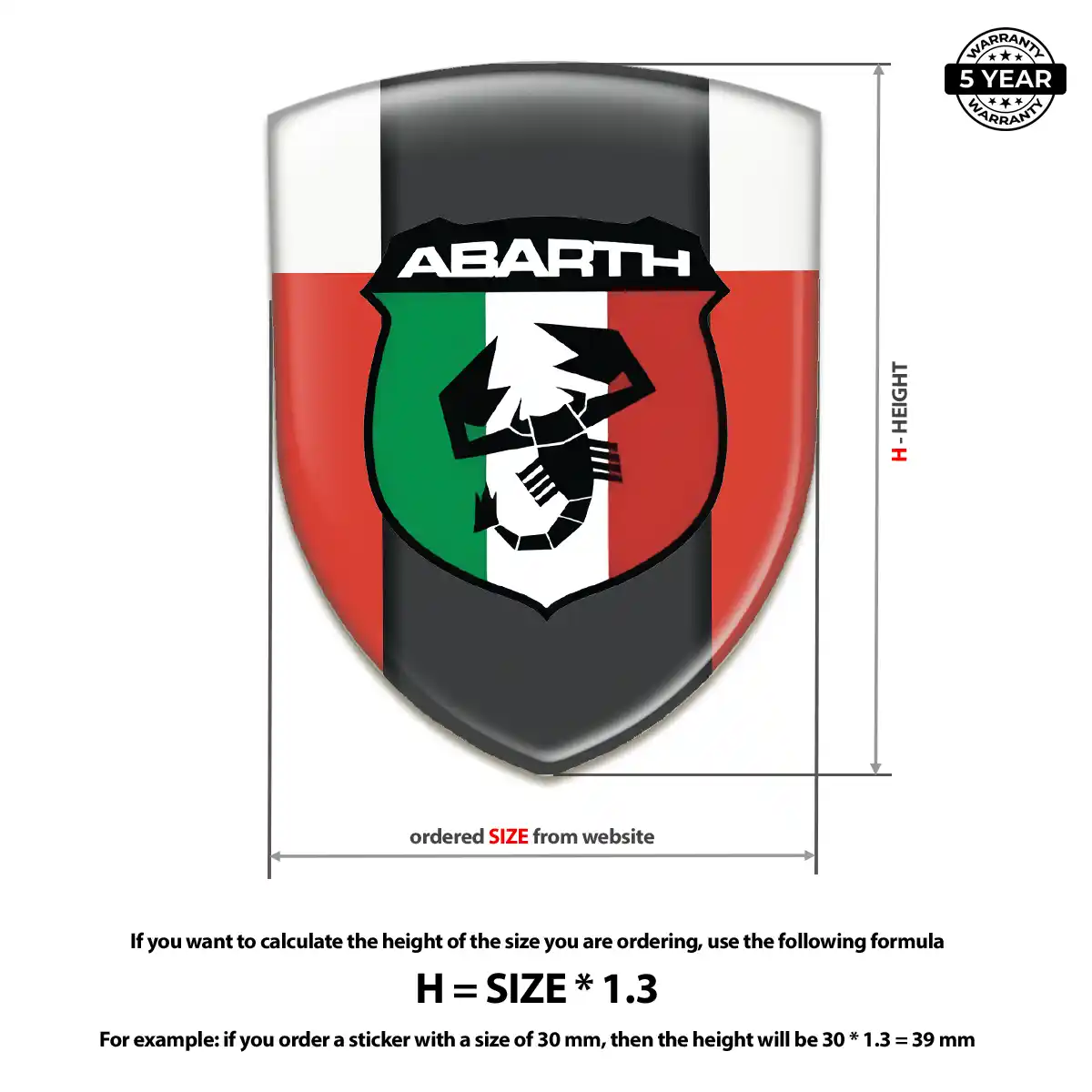 Abarth Automotive Resin Decal Sport Tuning