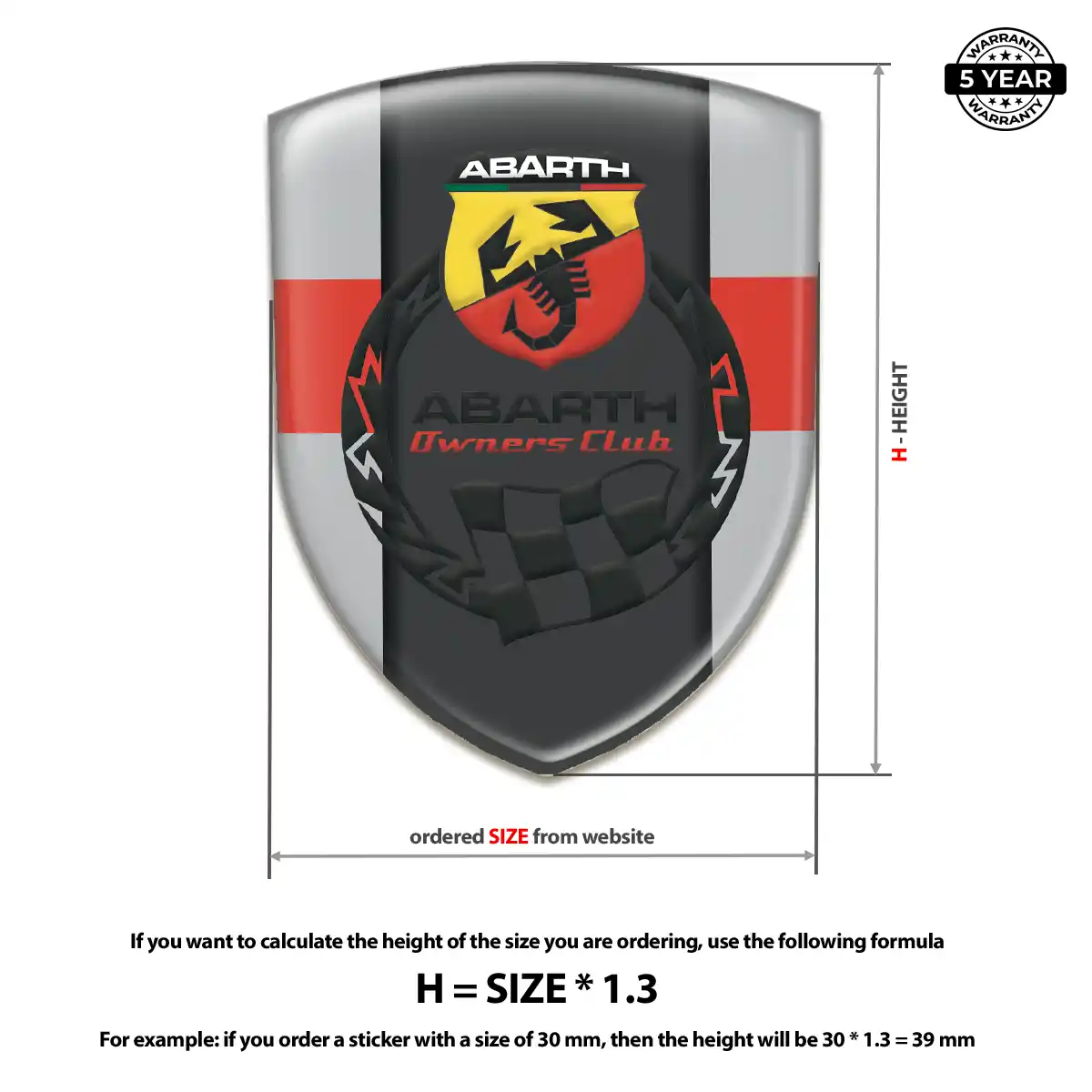 Abarth Car Badge Sticker Auto Tuning