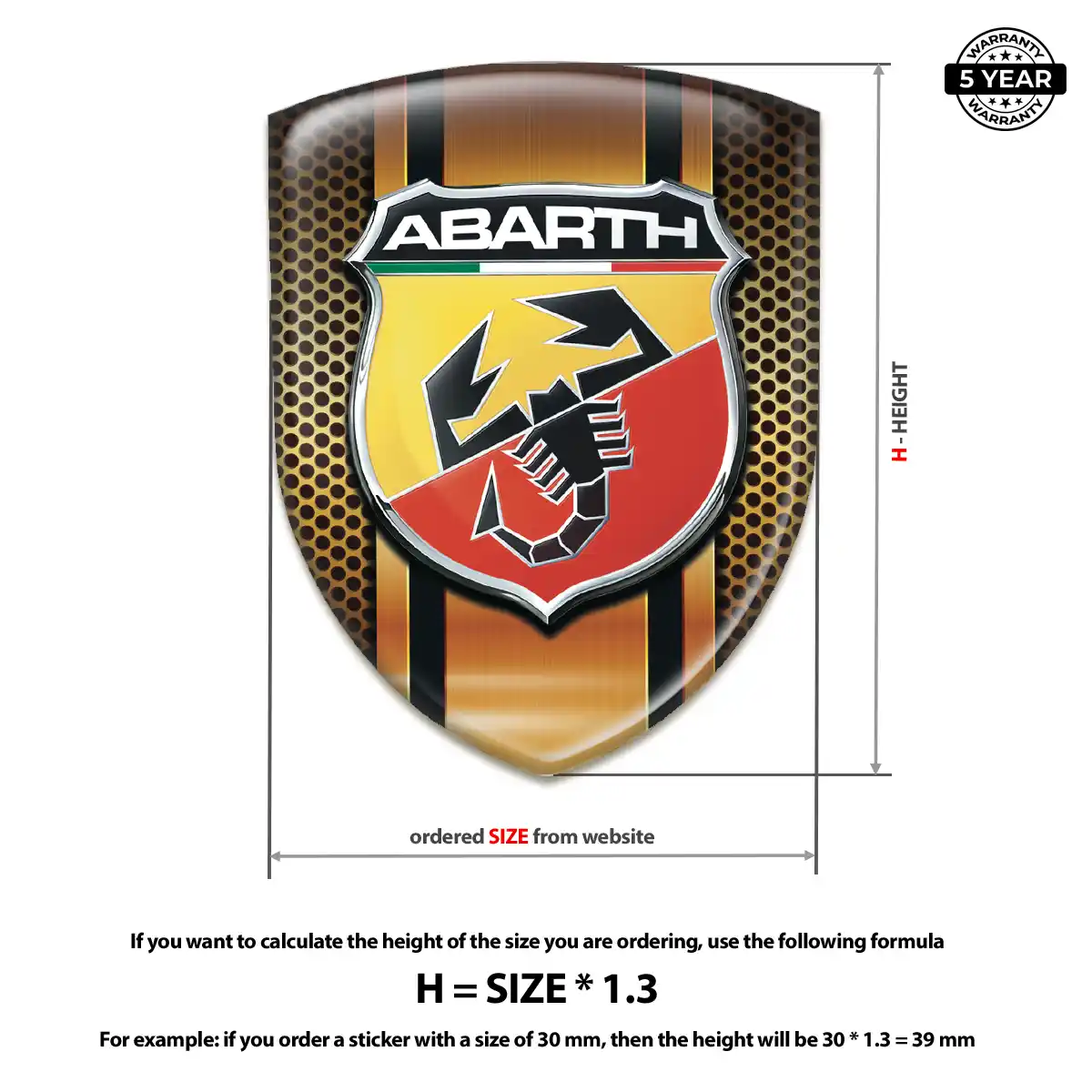 Abarth Car Badge Sticker Deluxe Edition
