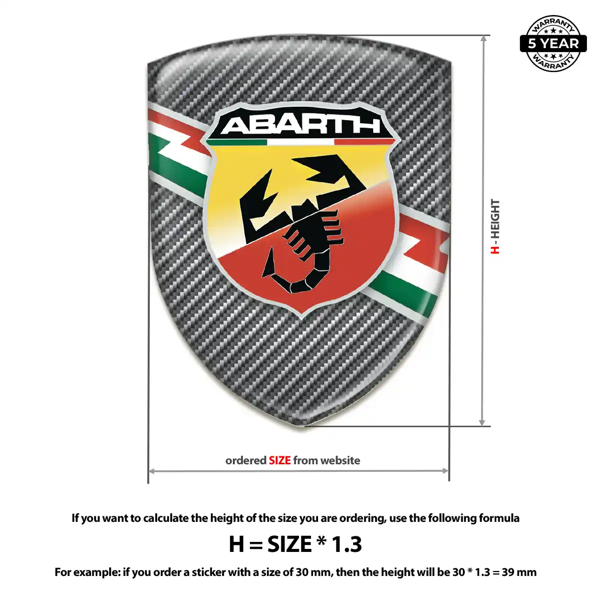 Abarth Car Badge Sticker Elite Edition