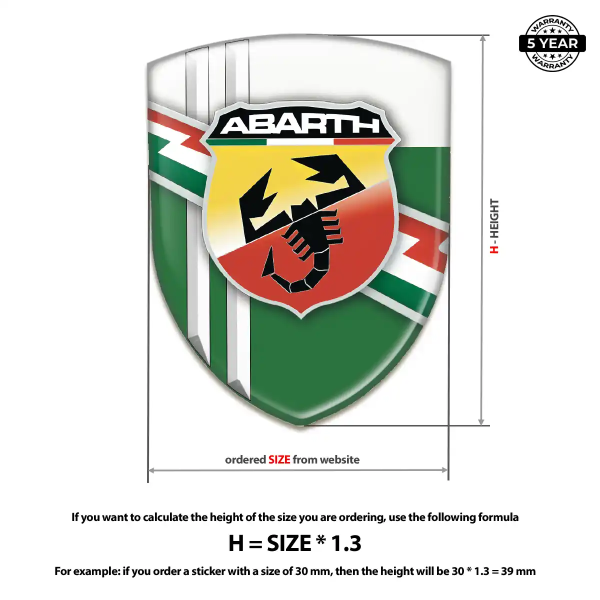 Abarth Car Badge Sticker Exterior Luxe
