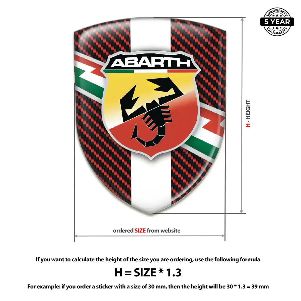 Abarth Car Badge Sticker Interior Elegance
