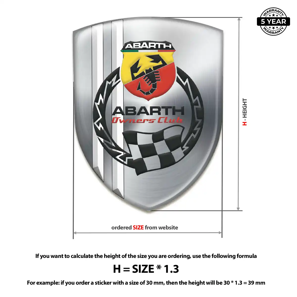 Abarth Car Badge Sticker Interior Luxe