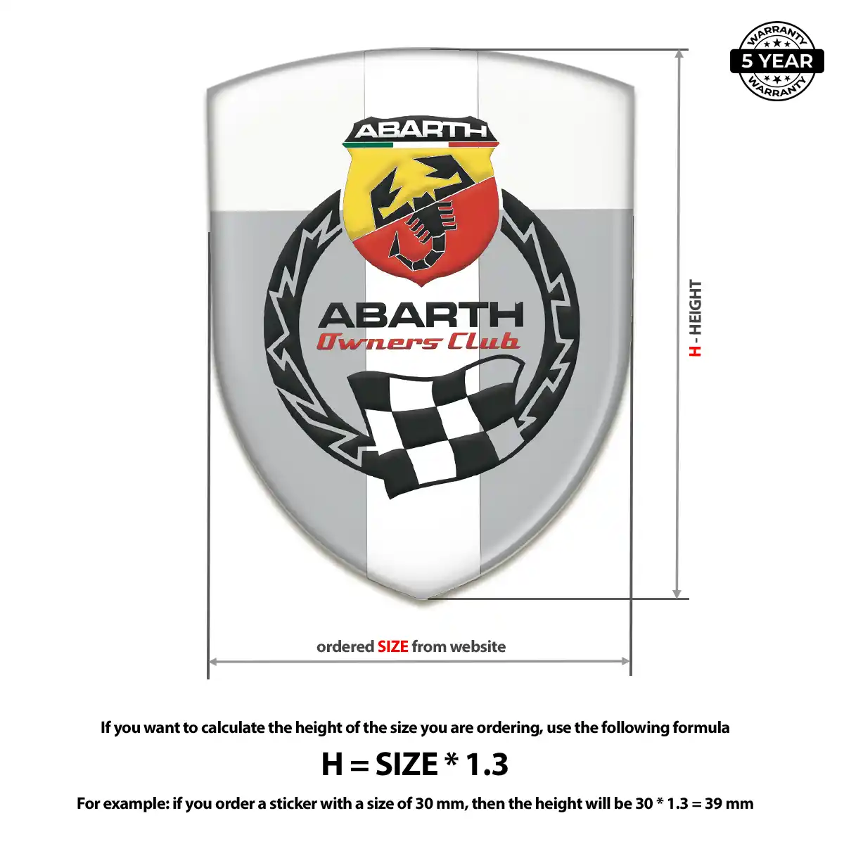 Abarth Car Badge Sticker Noble Edition