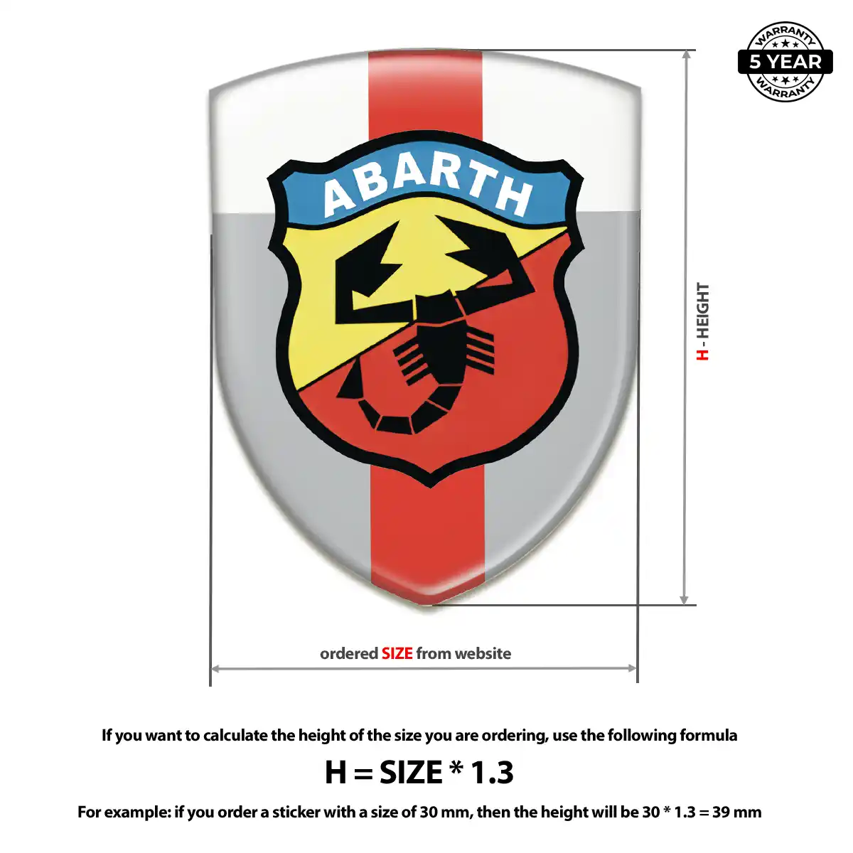 Abarth Car Badge Sticker Opulent Line