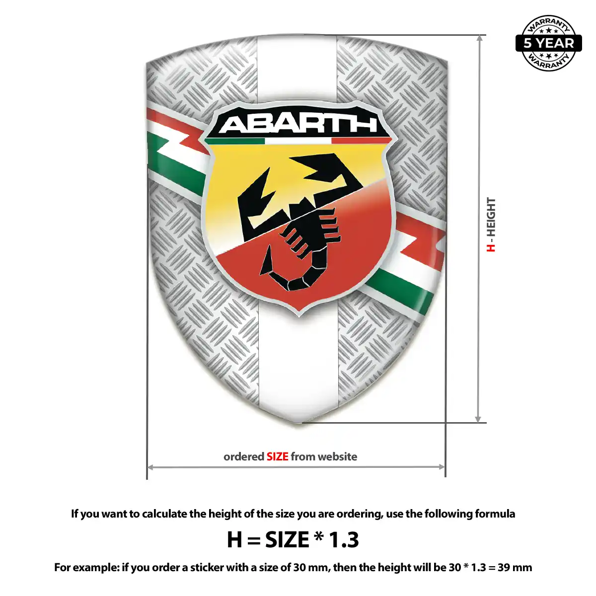 Abarth Car Badge Sticker Outer Style
