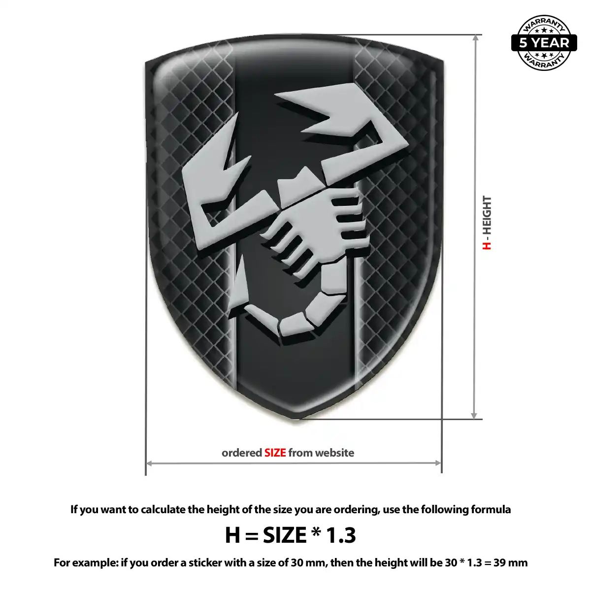 Abarth Car Badge Sticker Performance Style