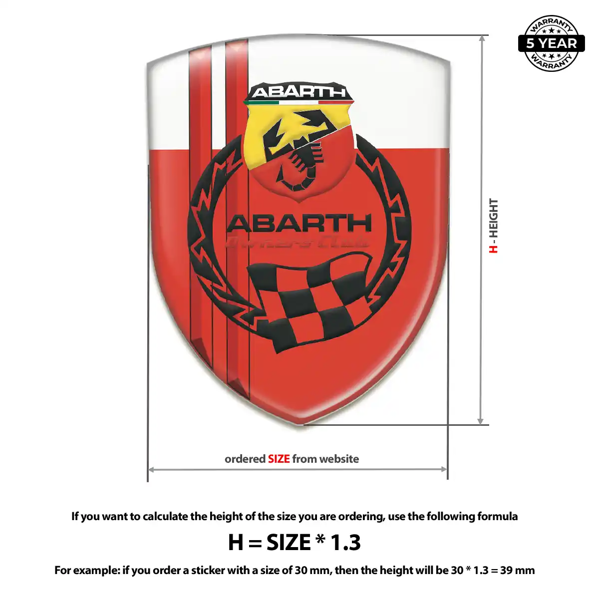 Abarth Car Badge Sticker Prestige Line