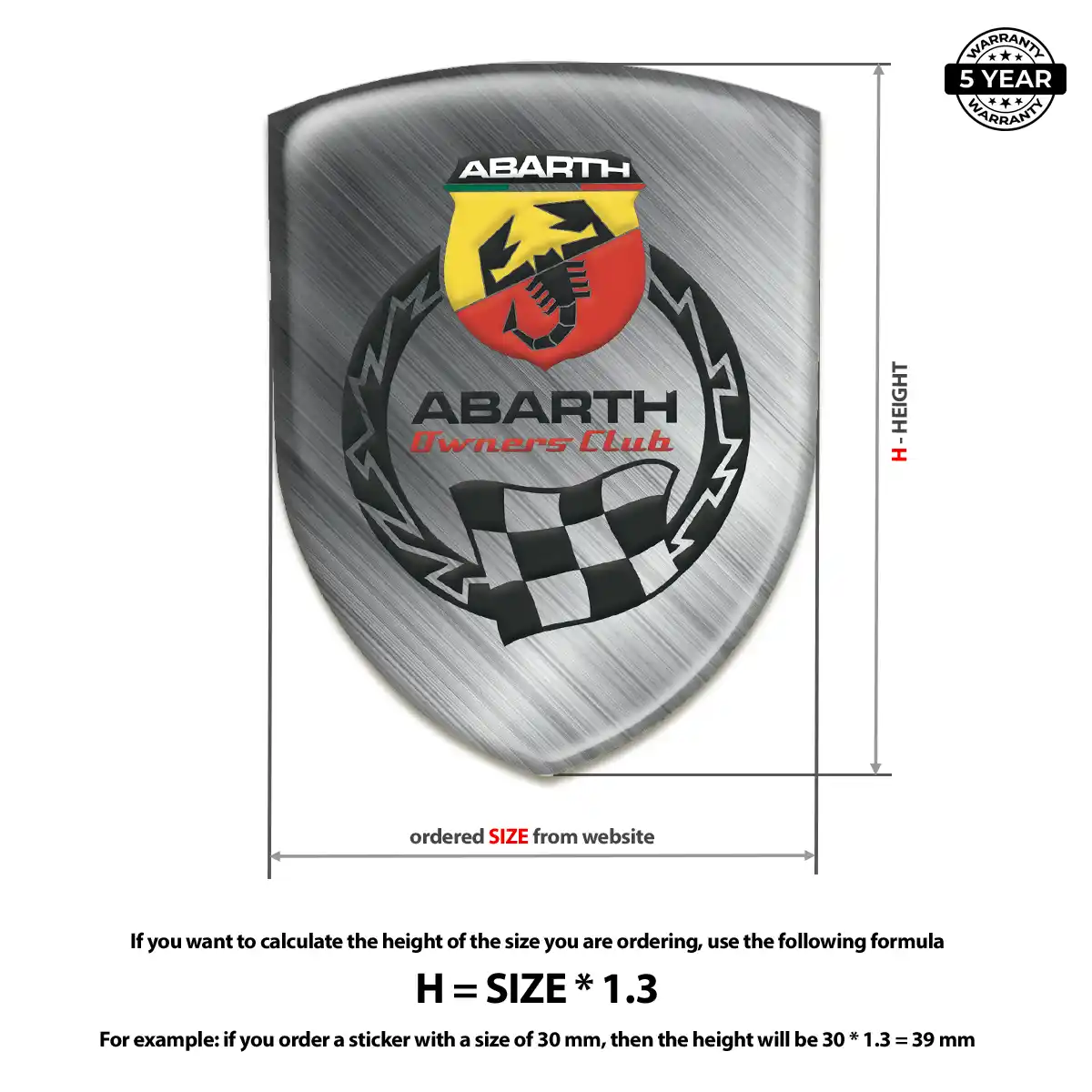 Abarth Car Badge Sticker Refined Design