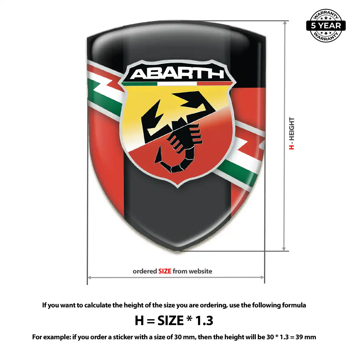 Abarth Car Badge Sticker Resin Elite