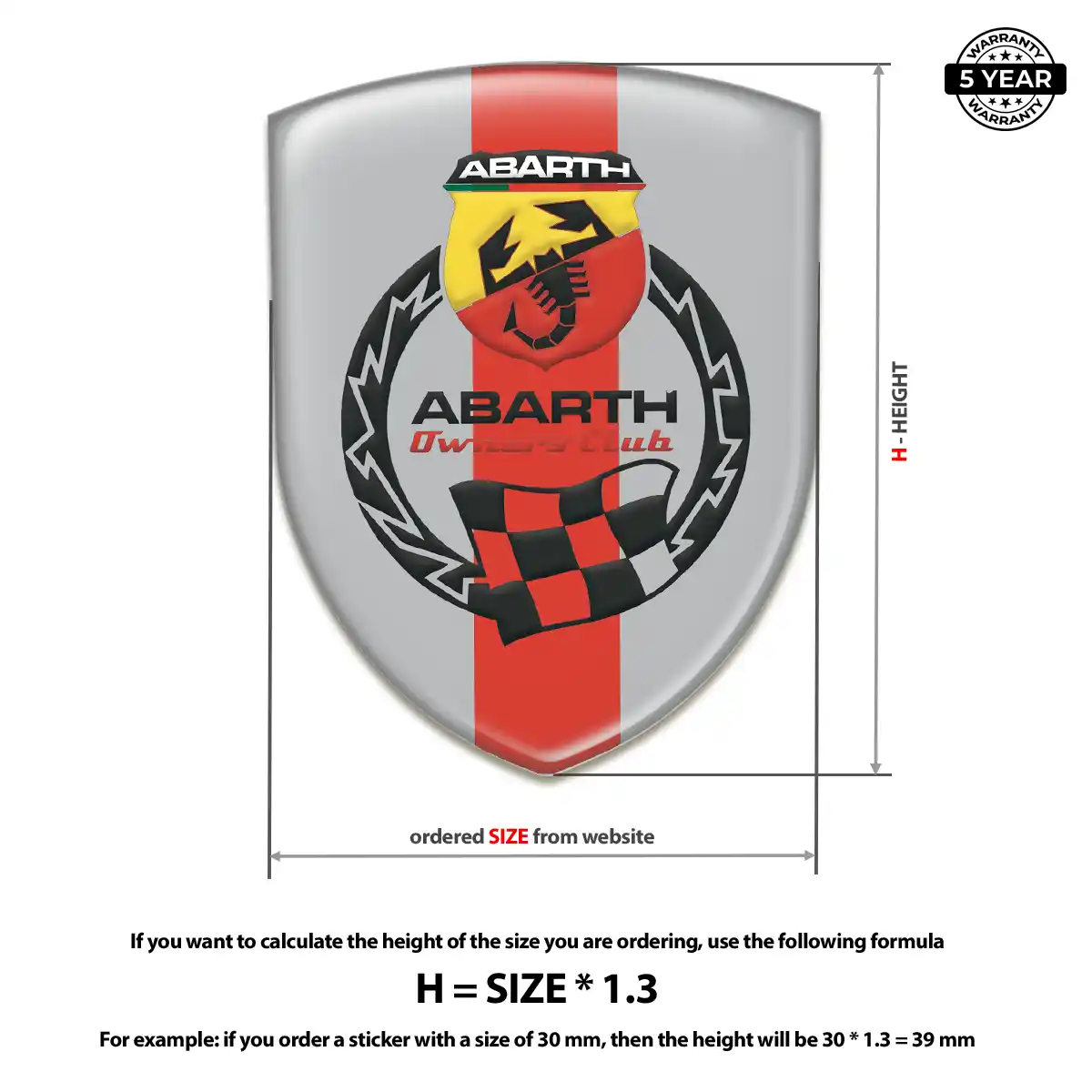 Abarth Car Badge Sticker Resin Luxe