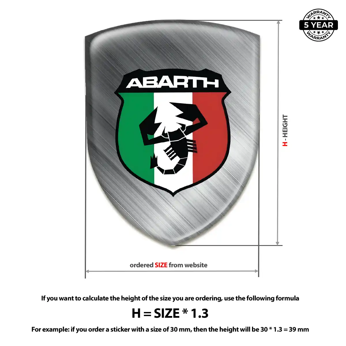 Abarth Car Badge Sticker Signature Grade