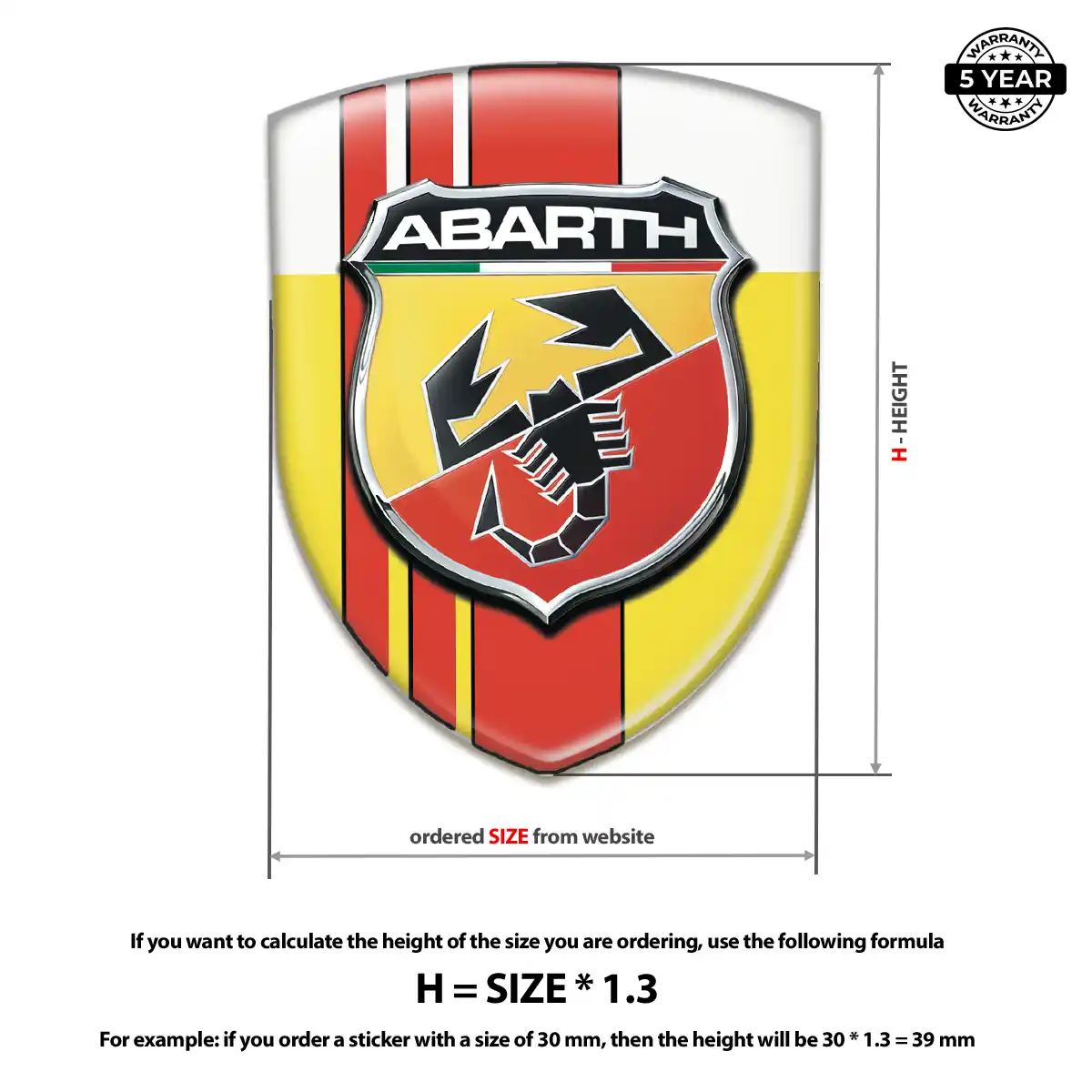 Abarth Car Emblem Decal Premium Dome