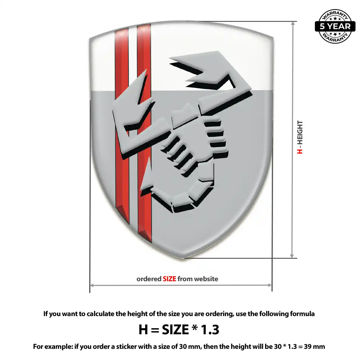 Abarth Car Emblem Decal Resin Luxe