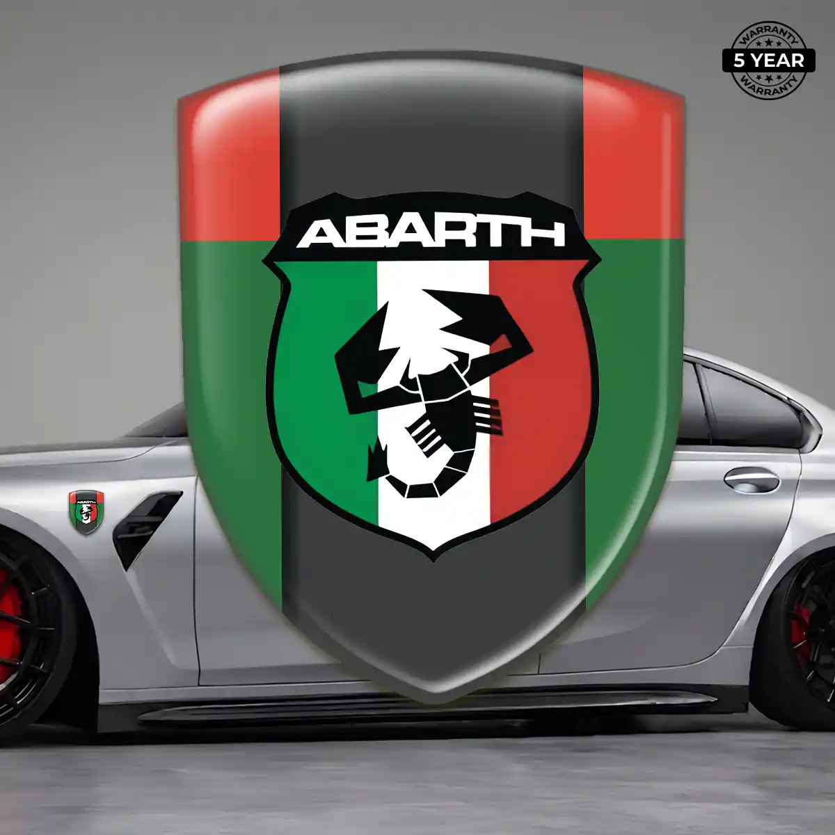 Abarth Car Emblem Overlay Interior Elegance