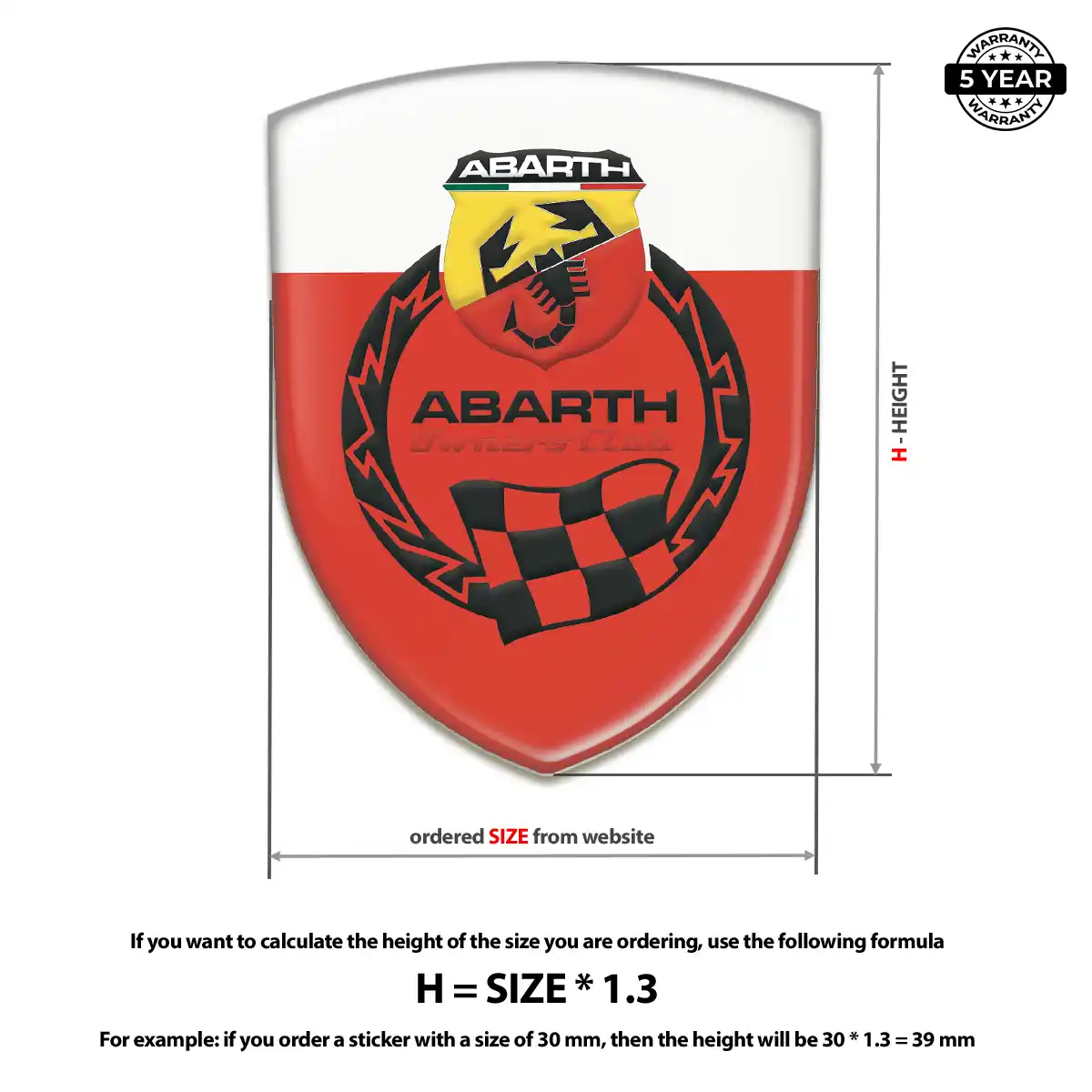 Abarth Car Emblem Overlay Prestige Line