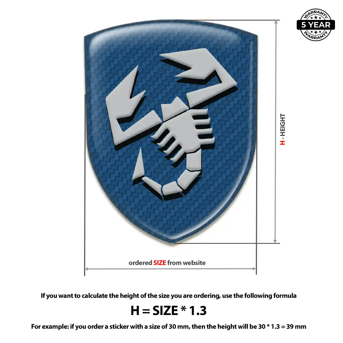 Abarth Car Emblem Overlay Resin Elite